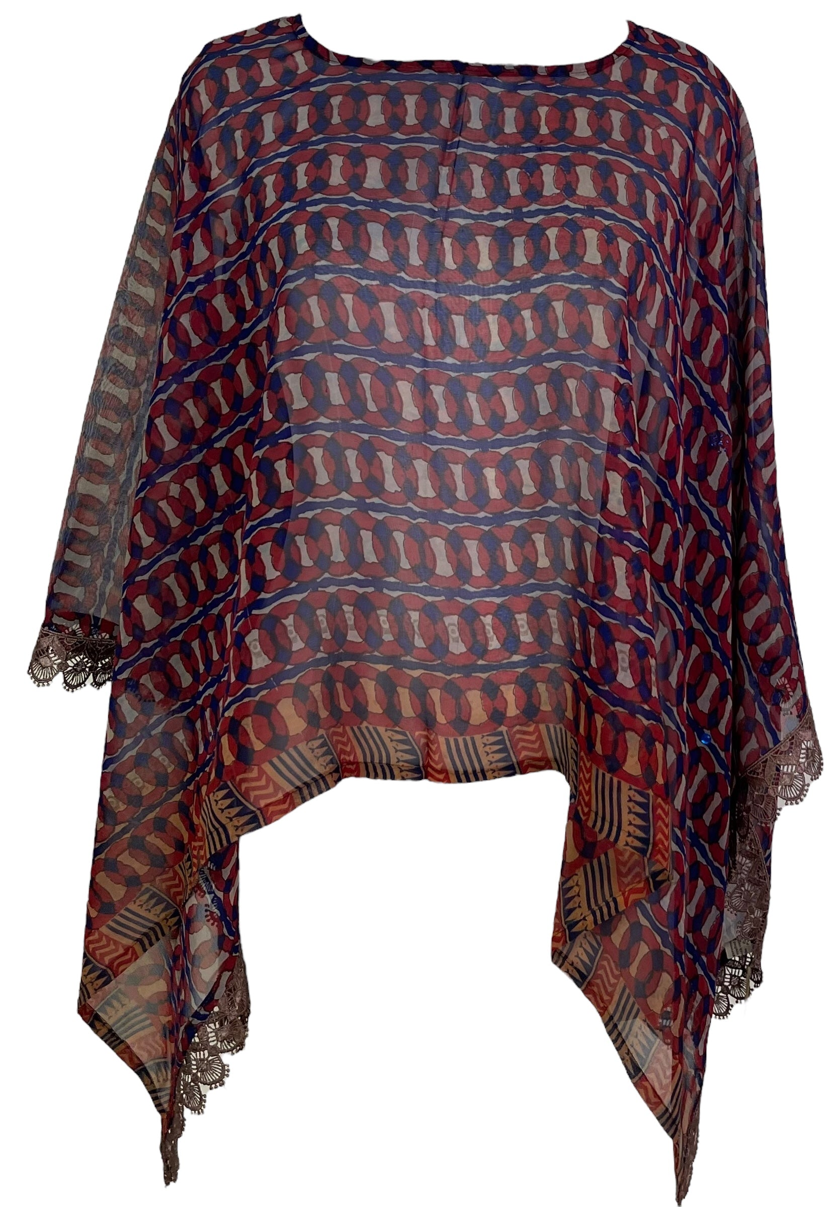 PRG7063 Sheer Wabi Sabi Pure Silk Capelet Poncho