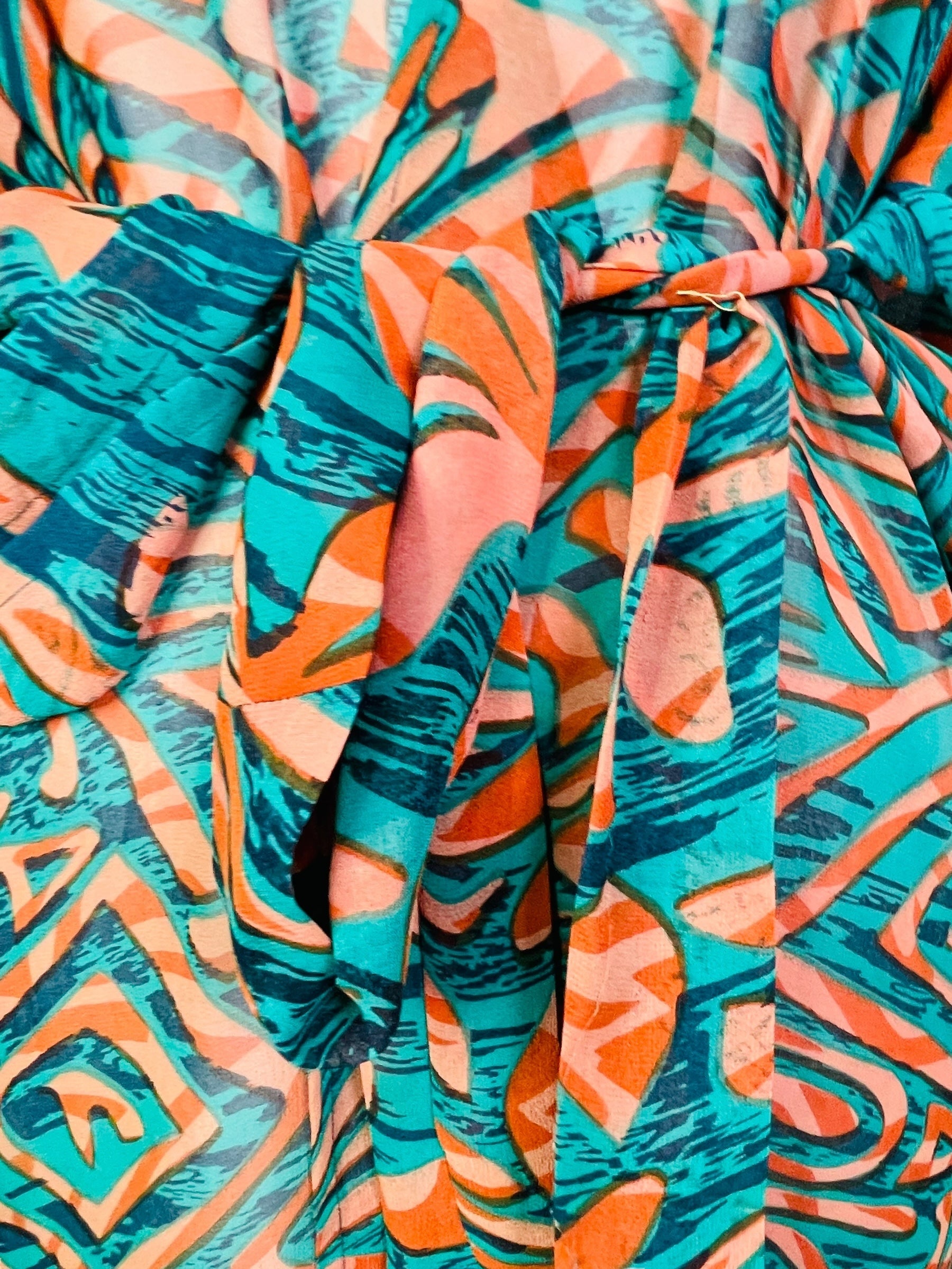 PRG7493 Sheer Wabi Sabi Pure Silk Kimono-Sleeved Jacket with Belt