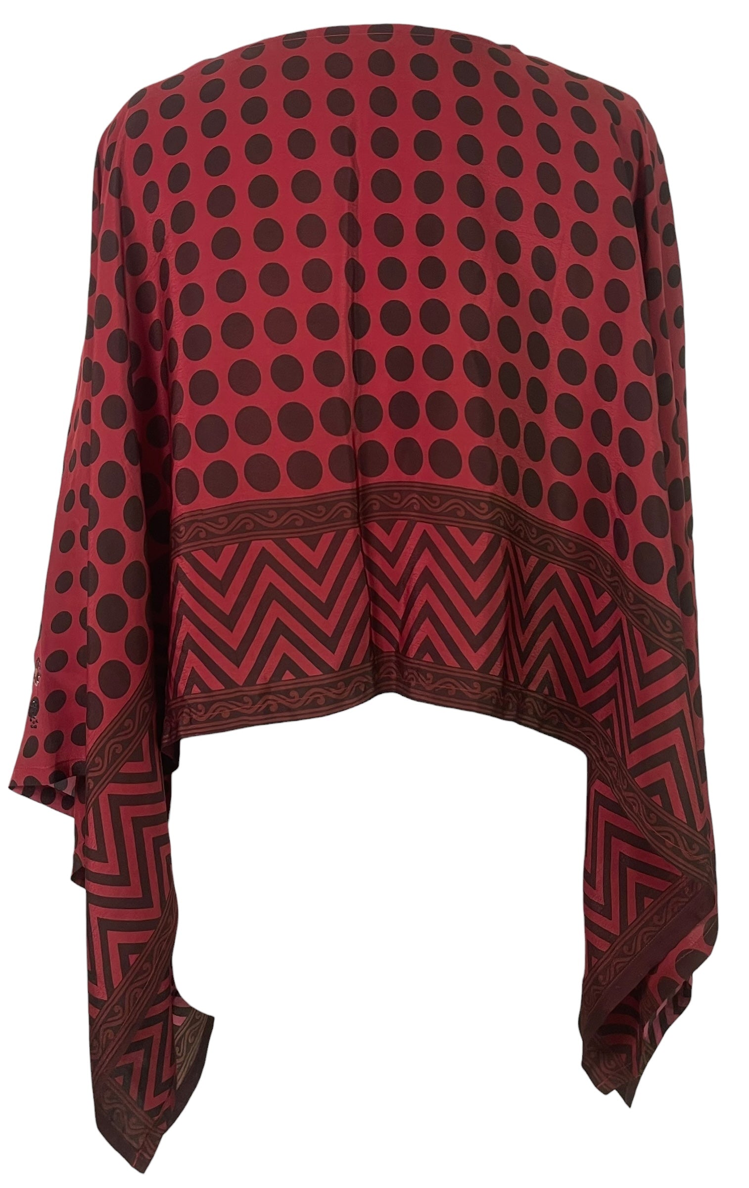 PREVIEW PRC8683 Avatar Pure Silk Capelet Poncho by MARCH2026 – Handmade ethical Poncho from sariKNOTsari using upcycled silk. Designed in Canada for travel and slow fashion, loved from Toronto to LA to Sydney.