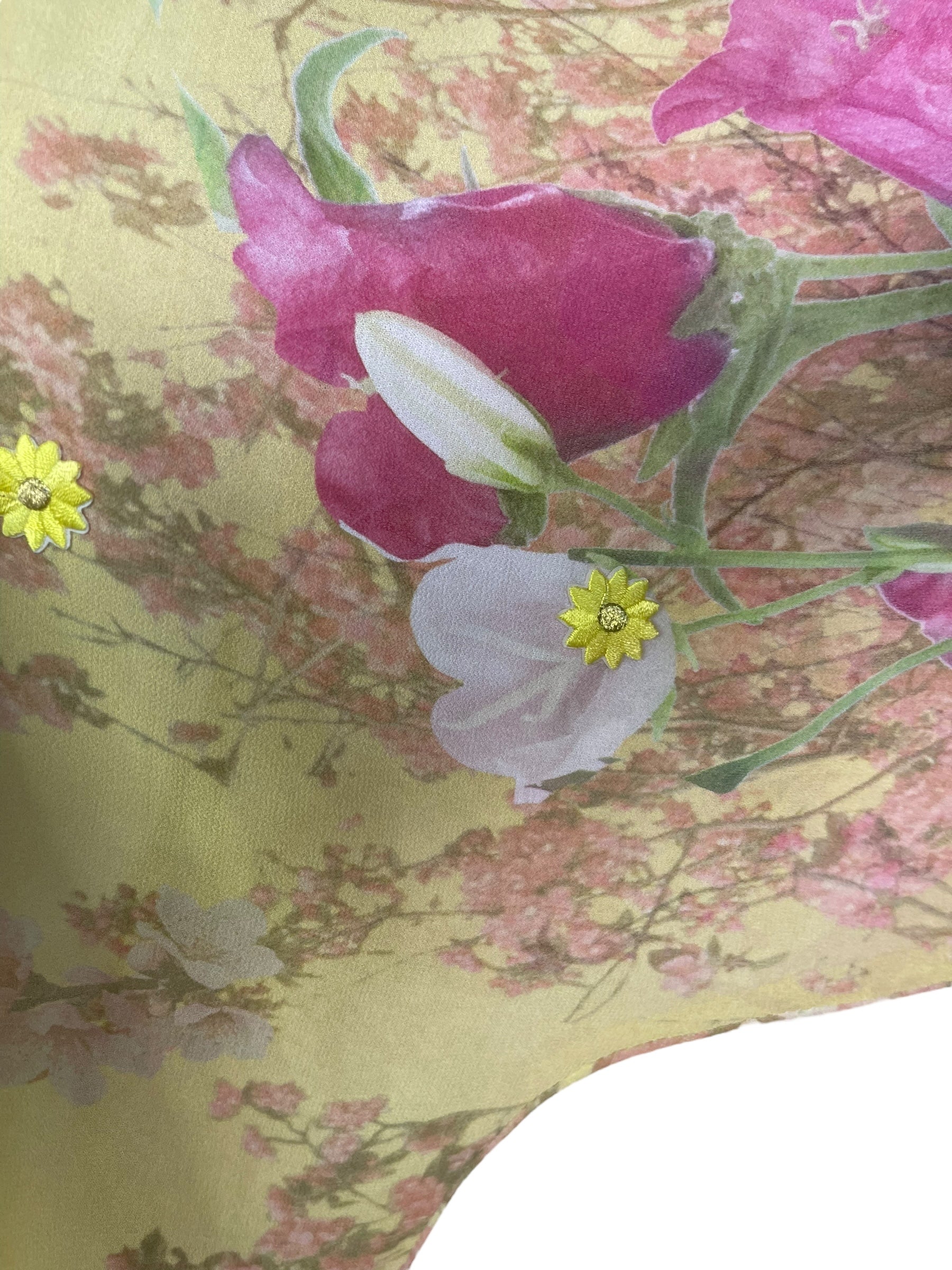 PRG8029 Sheer Avatar Pure Silk Side Slit Top