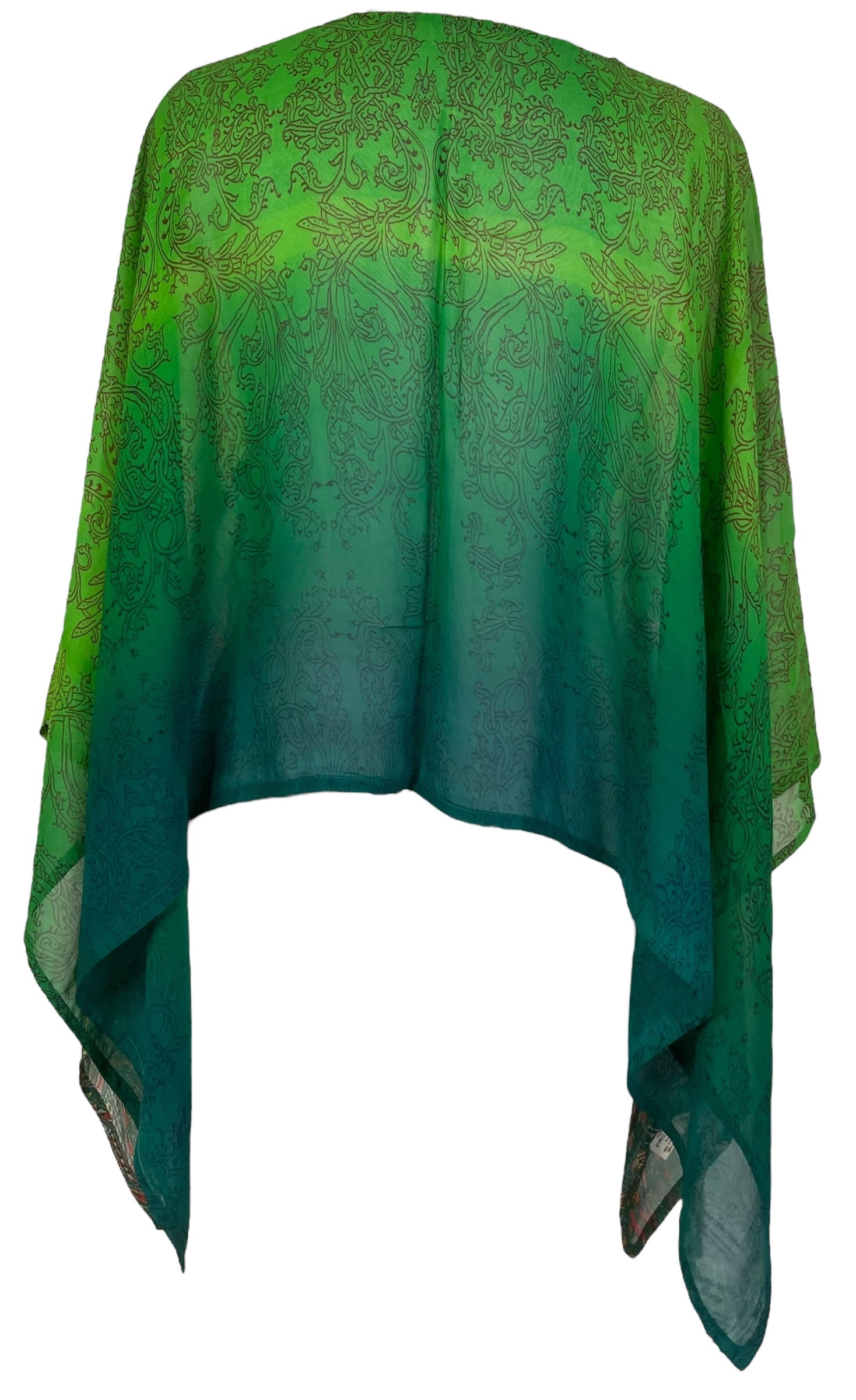 PRG7425 Sheer Avatar Pure Silk Capelet Poncho