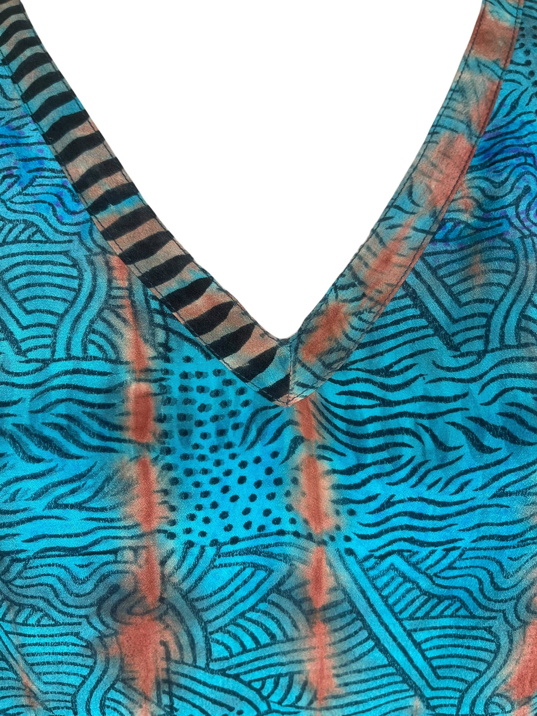 PRC8451 Wabi Sabi Pure Silk Long Tunic with Side Ties