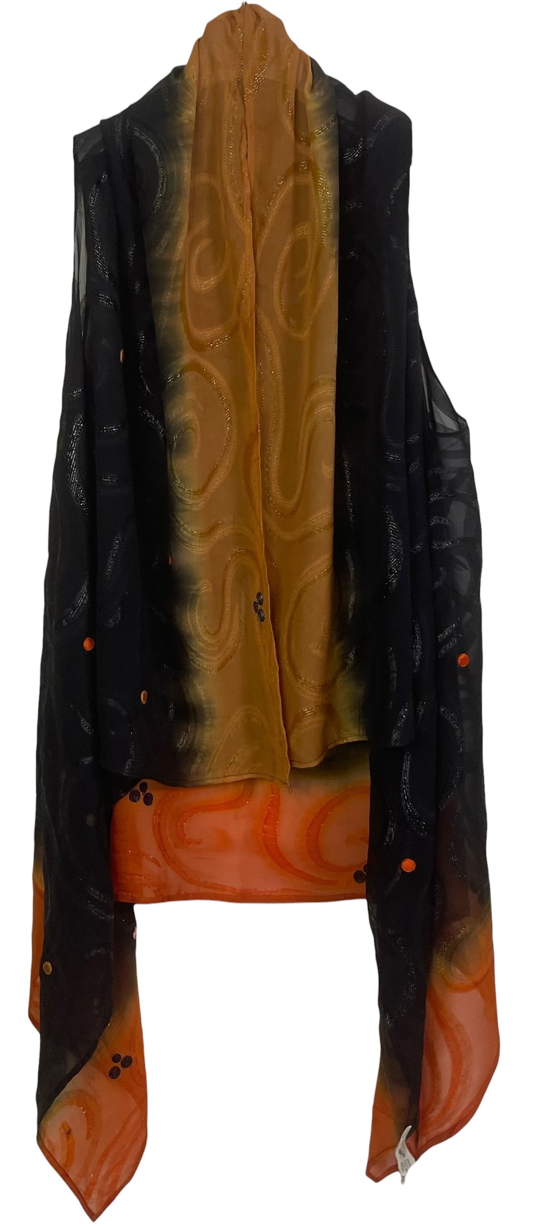 PREVIEW PRG8703 Sheer Avatar Pure Silk Versatile Vest by MARCH2026 – Handmade ethical Vest from sariKNOTsari using upcycled silk. Designed in Canada for travel and slow fashion, loved from Toronto to LA to Sydney. Featuring Zsiska, Bryn Walker and Artisan Leather coats by Rejean Pepin, Pepin designs