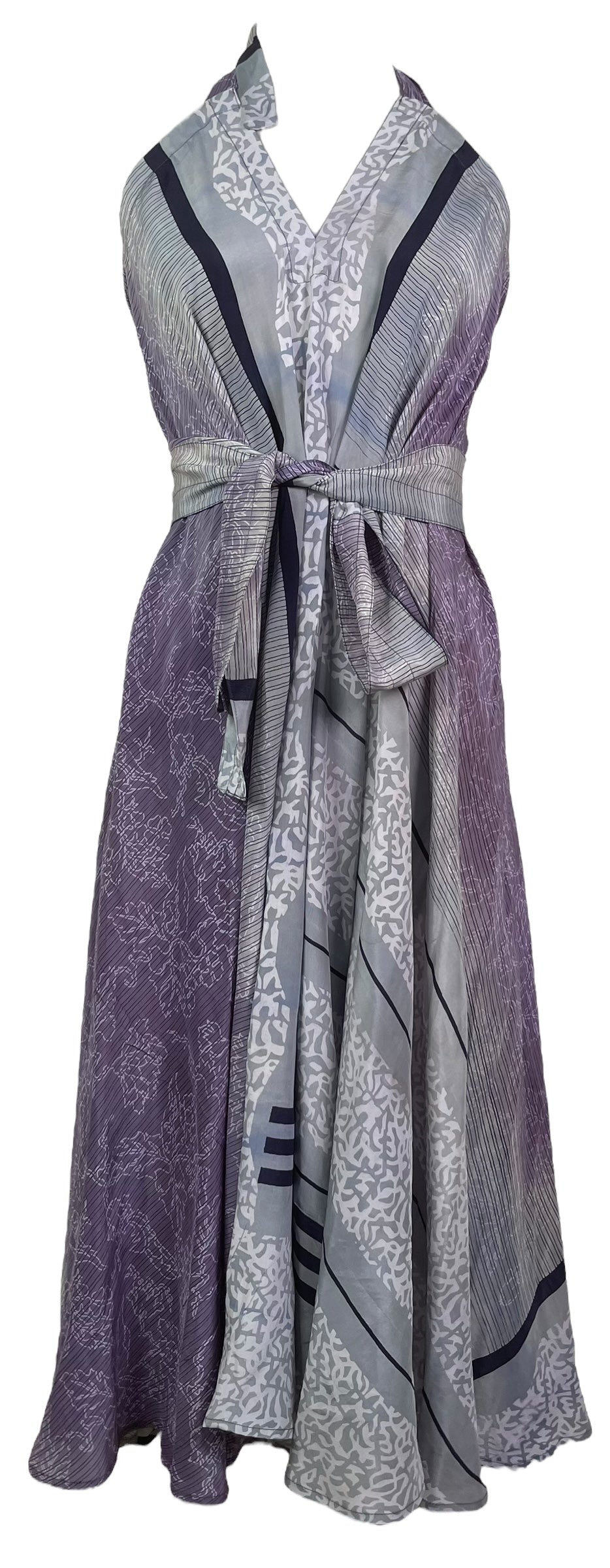 PRC7674 Wabi Sabi Pure Silk Maxi Dress with Belt