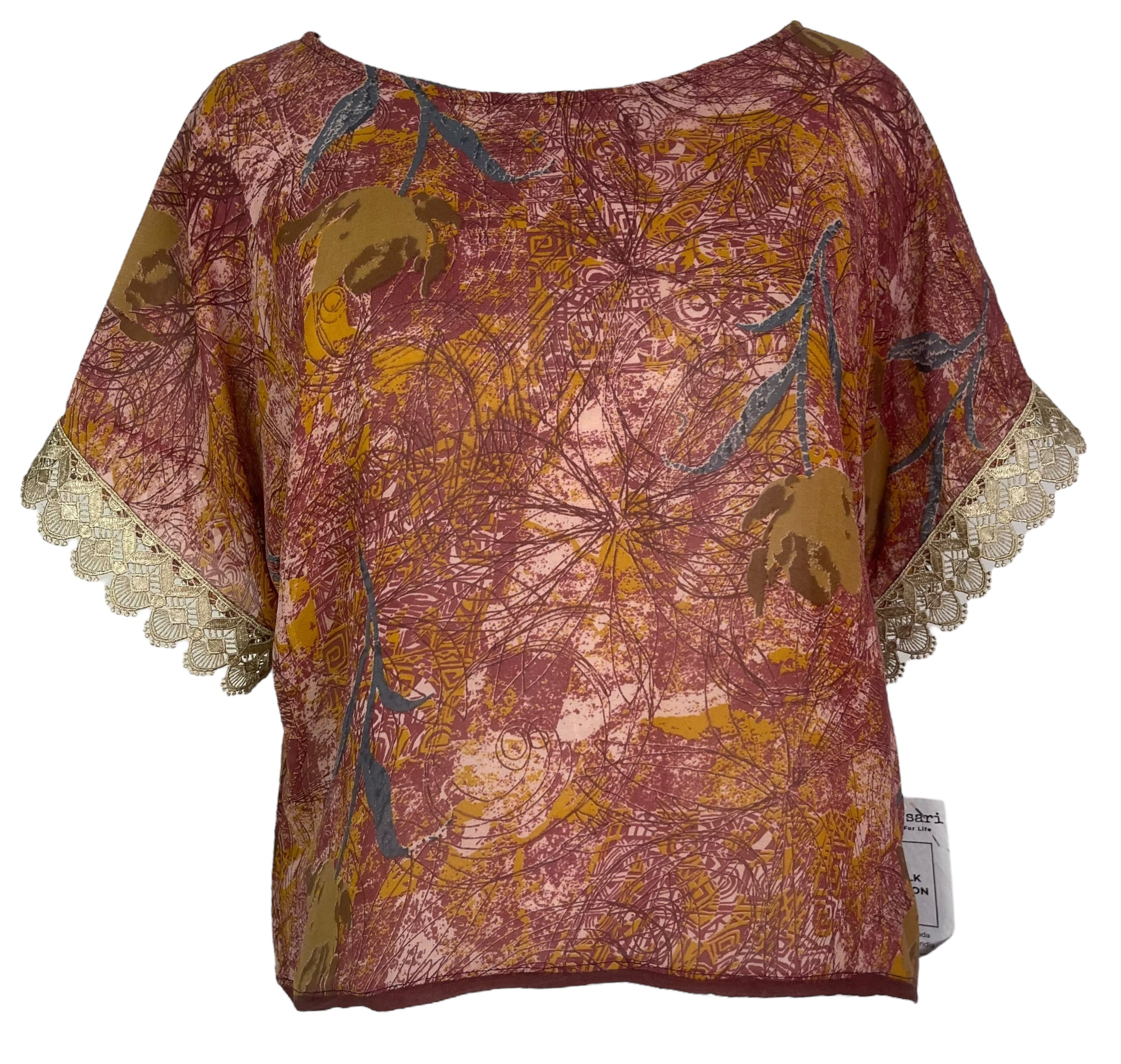 PRG7954 Sheer Avatar Pure Silk Boxy Top