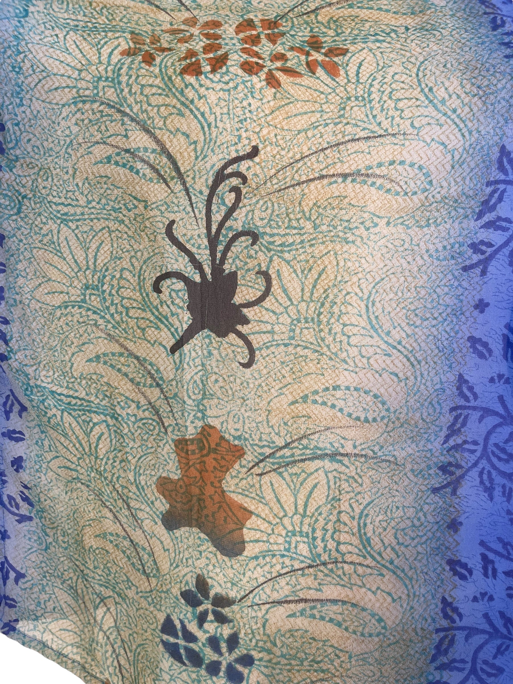 PRG7861 Sheer Wabi Sabi Pure Silk Side Slit Top by DECEMBER2025 – Handmade ethical Side Slit Top from sariKNOTsari using upcycled silk. Designed in Canada for travel and slow fashion, loved from Toronto to LA to Sydney.