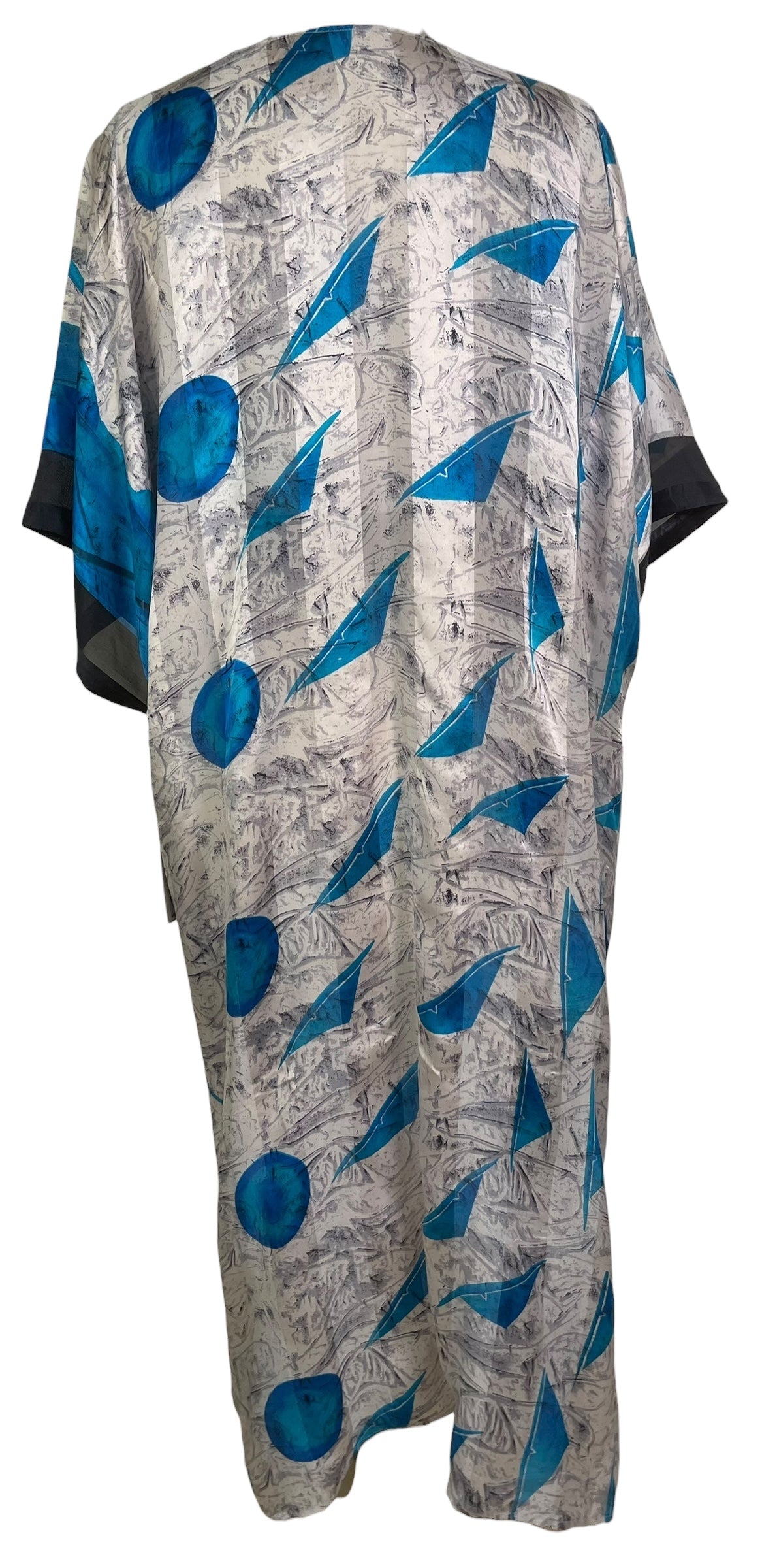 PREVIEW PRG8664B Sheer Avatar Long Pure Silk Kimono Sleeved Duster with Belt by MARCH2026 – Handmade ethical Long Kimono from sariKNOTsari using upcycled silk. Designed in Canada for travel and slow fashion, loved from Toronto to LA to Sydney. Featuring Zsiska, Bryn Walker and Artisan Leather coats by Rejean Pepin, Pepin designs