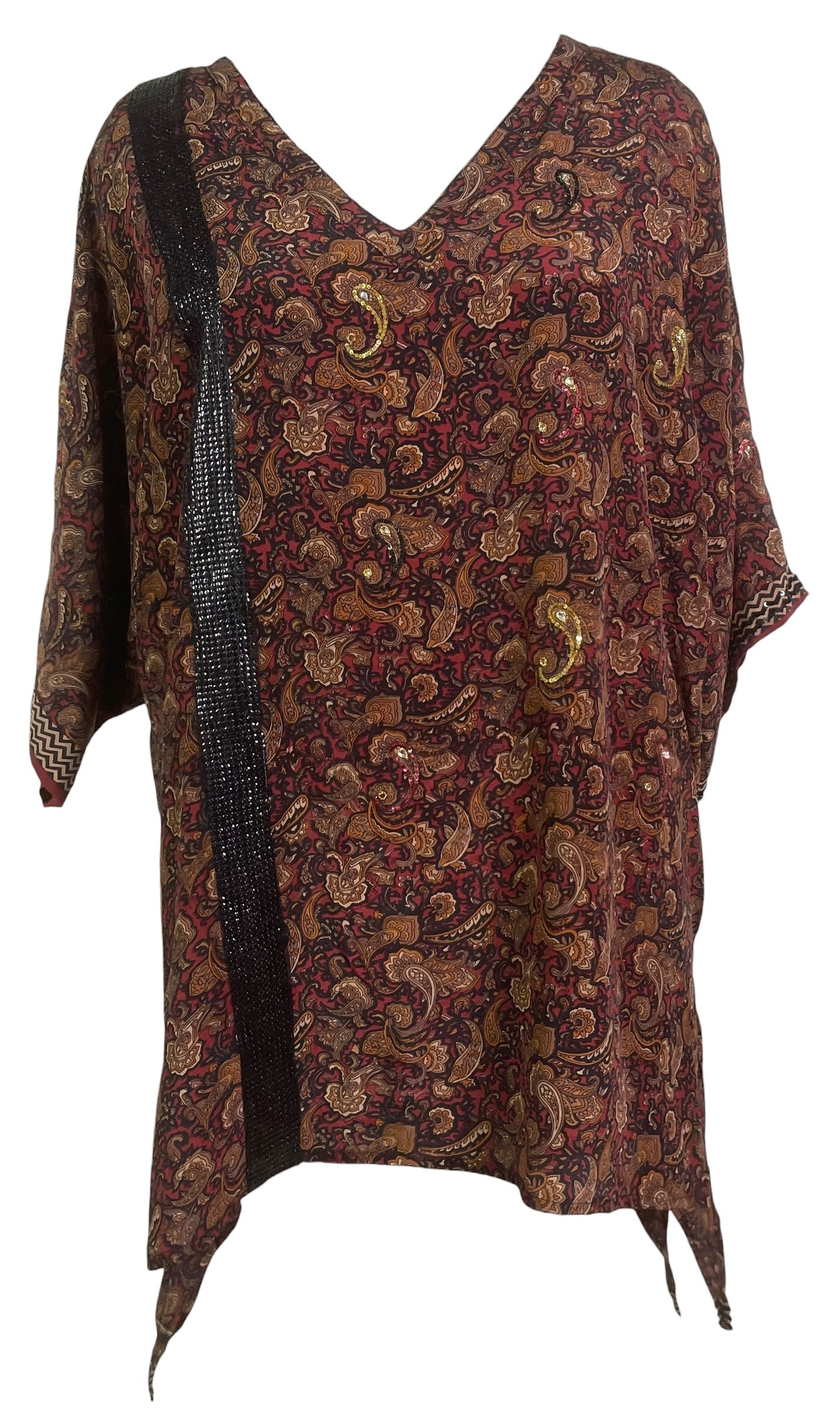 PREVIEW PRC8751 Wabi Sabi Pure Silk Long Tunic with Side Ties by MARCH2026 – Handmade ethical Side Tie Tunic from sariKNOTsari using upcycled silk. Designed in Canada for travel and slow fashion, loved from Toronto to LA to Sydney.