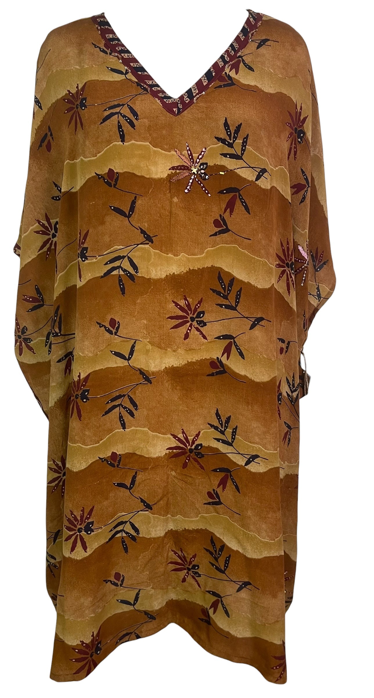 PRC8845 Wabi Sabi Pure Silk Midi Length Kaftan by 15 FEBRUARY 2026 – Handmade ethical Midi Length Kaftan from sariKNOTsari using upcycled silk. Designed in Canada for travel and slow fashion, loved from Toronto to LA to Sydney.