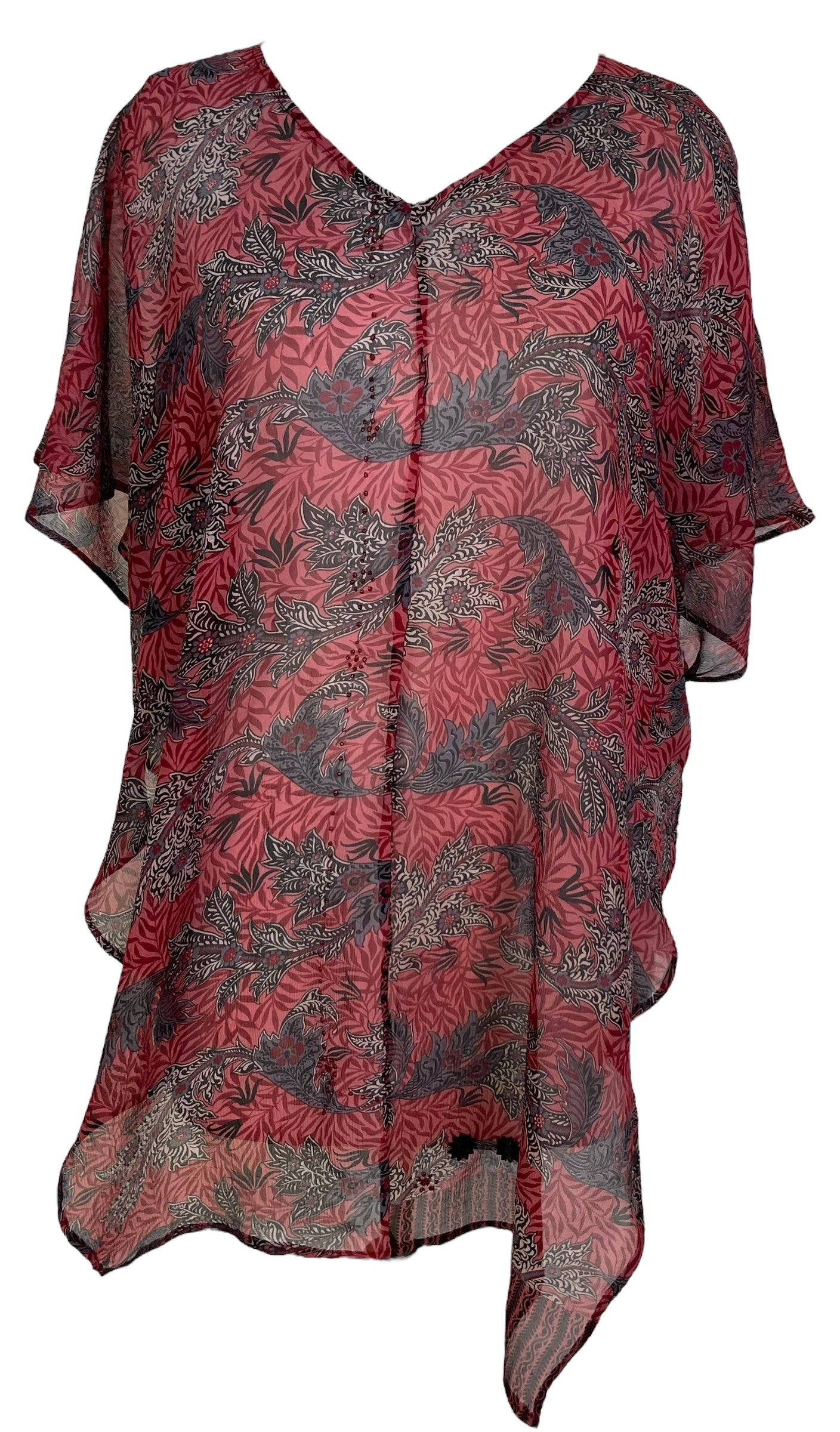 PRG7066 Sheer Wabi Sabi Pure Silk Waterfall Top