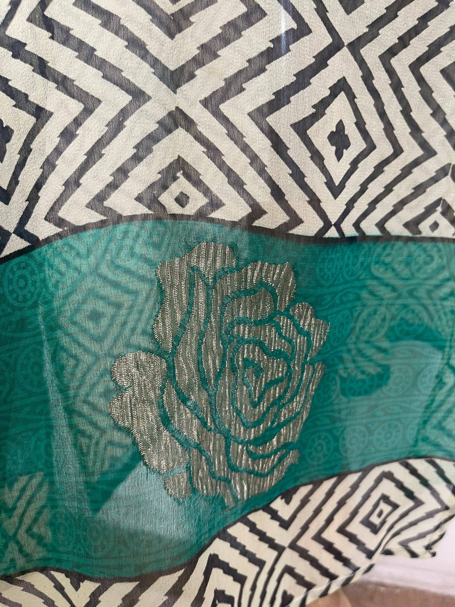 PRG7632 Sheer Wabi Sabi Pure Silk Kimono Sleeved Duster with Belt