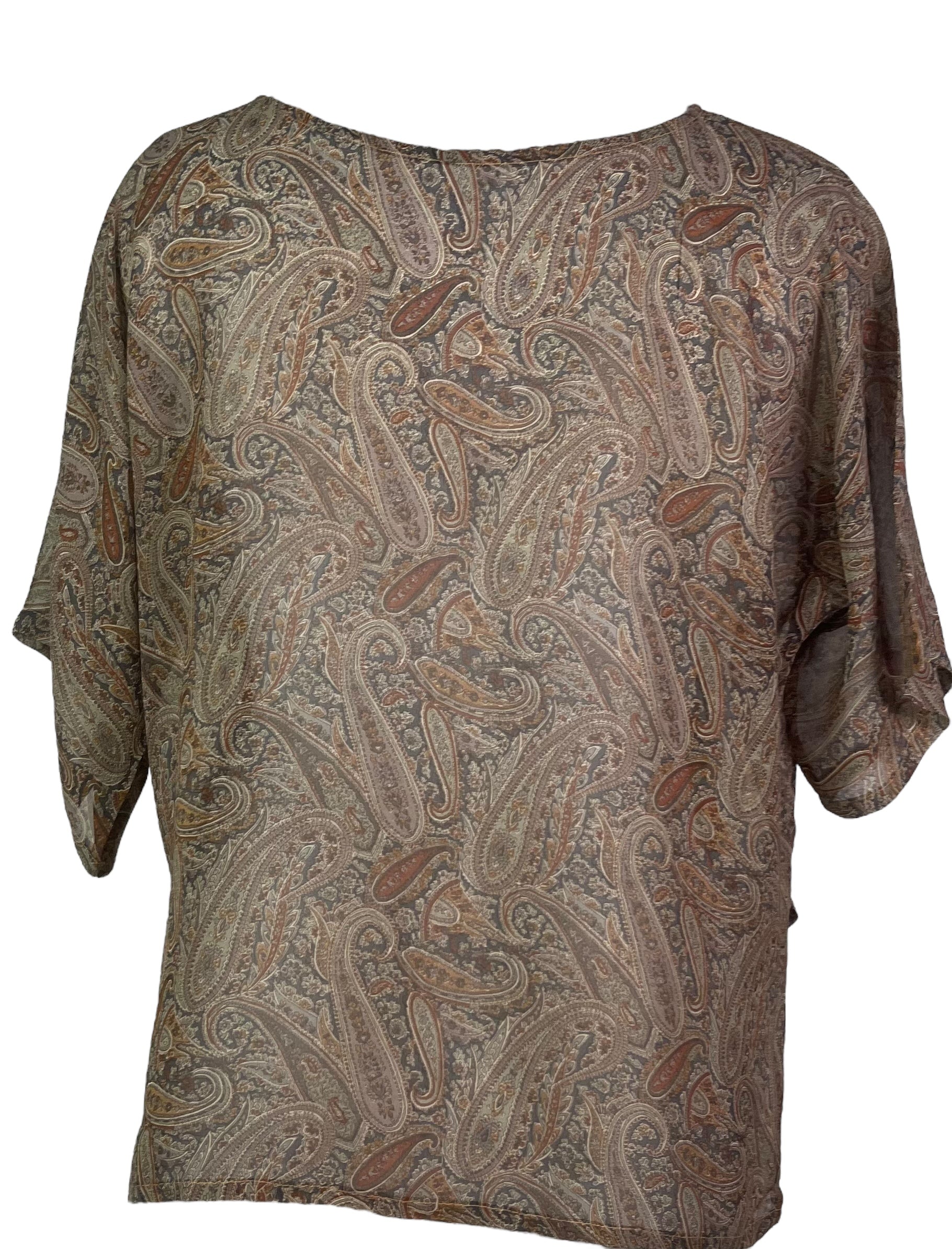 PRG7824 Sheer Avatar Pure Silk Side Slit Top