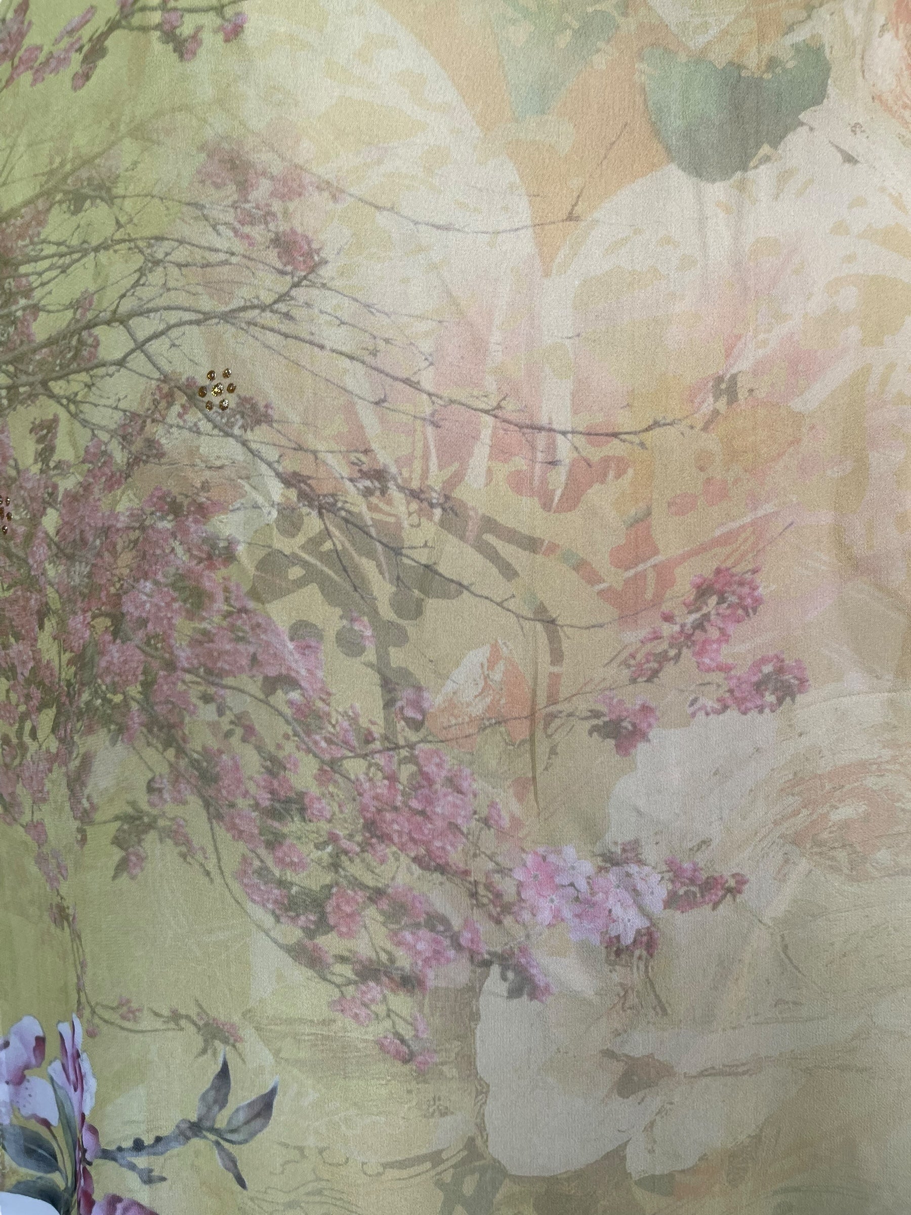 PRG8029 Sheer Avatar Pure Silk Side Slit Top