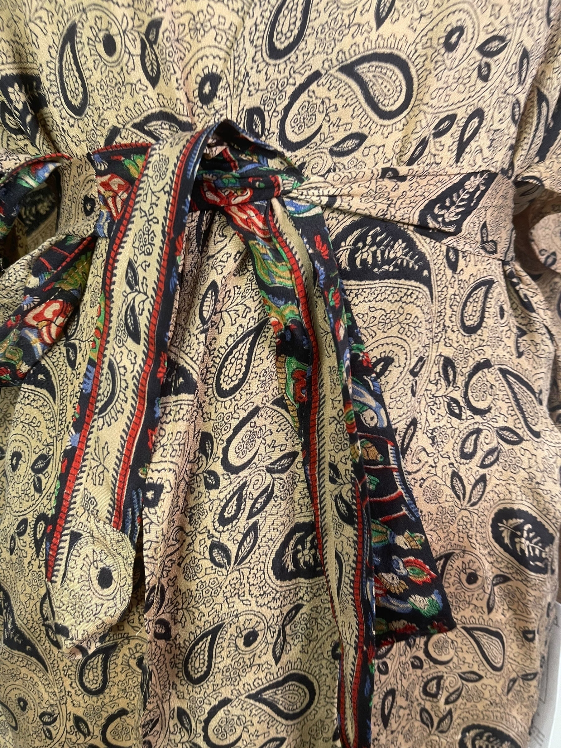 PRC8495 Wabi Sabi Pure Silk Kimono-Sleeved Jacket with Belt