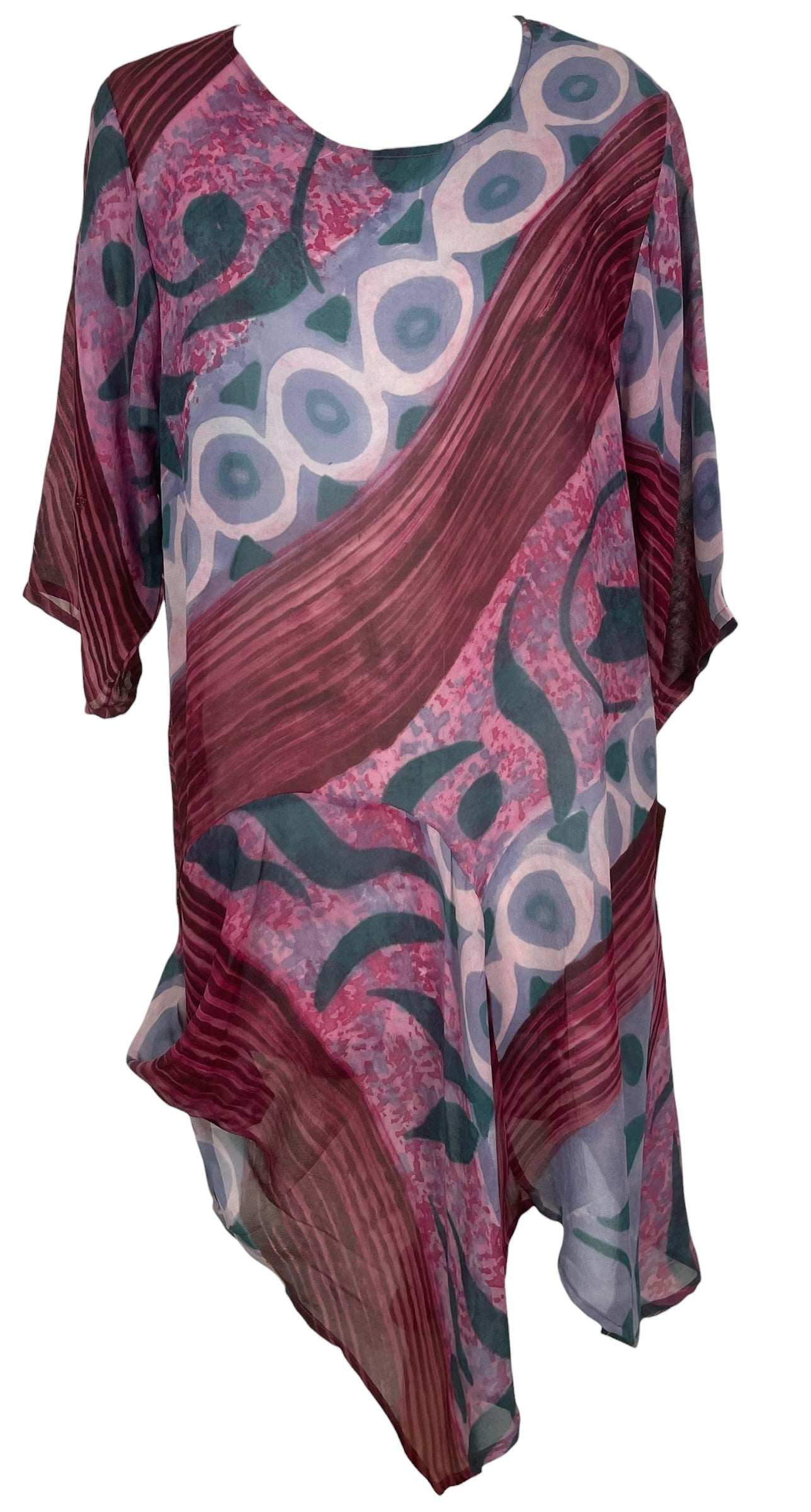 PREVIEW PRG8484 Sheer Wabi Sabi Pure Silk Self Pocket Tunic Dress