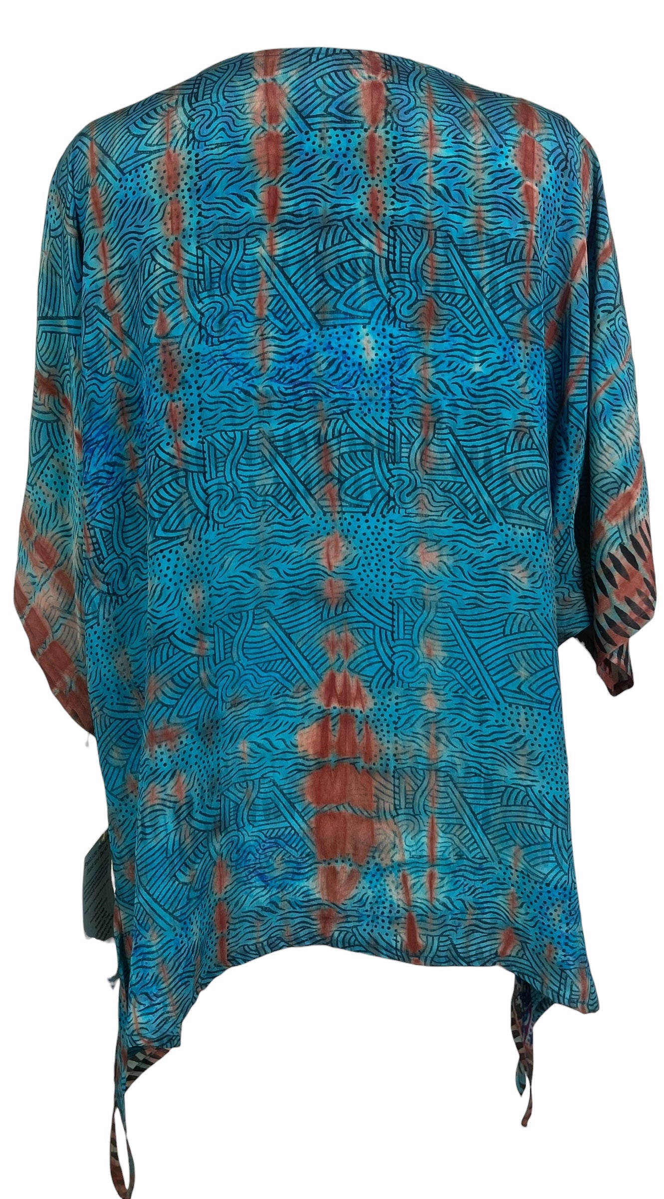 PRC8451 Wabi Sabi Pure Silk Long Tunic with Side Ties