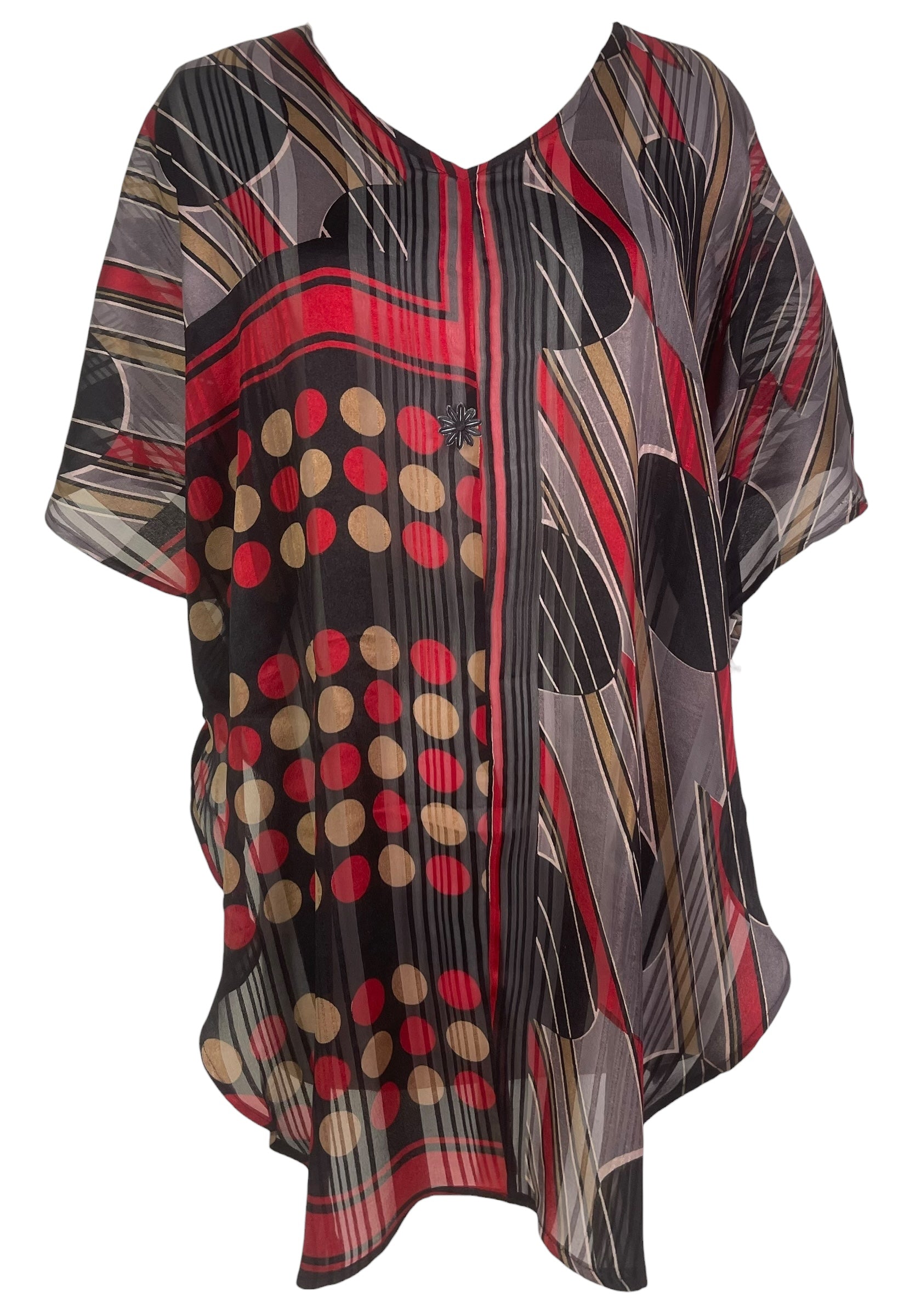 PREVIEW PRG8604 Sheer Avatar Pure Silk Waterfall Top by FEBRUARY2026 – Handmade ethical Waterfall Top from sariKNOTsari using upcycled silk. Designed in Canada for travel and slow fashion, loved from Toronto to LA to Sydney.