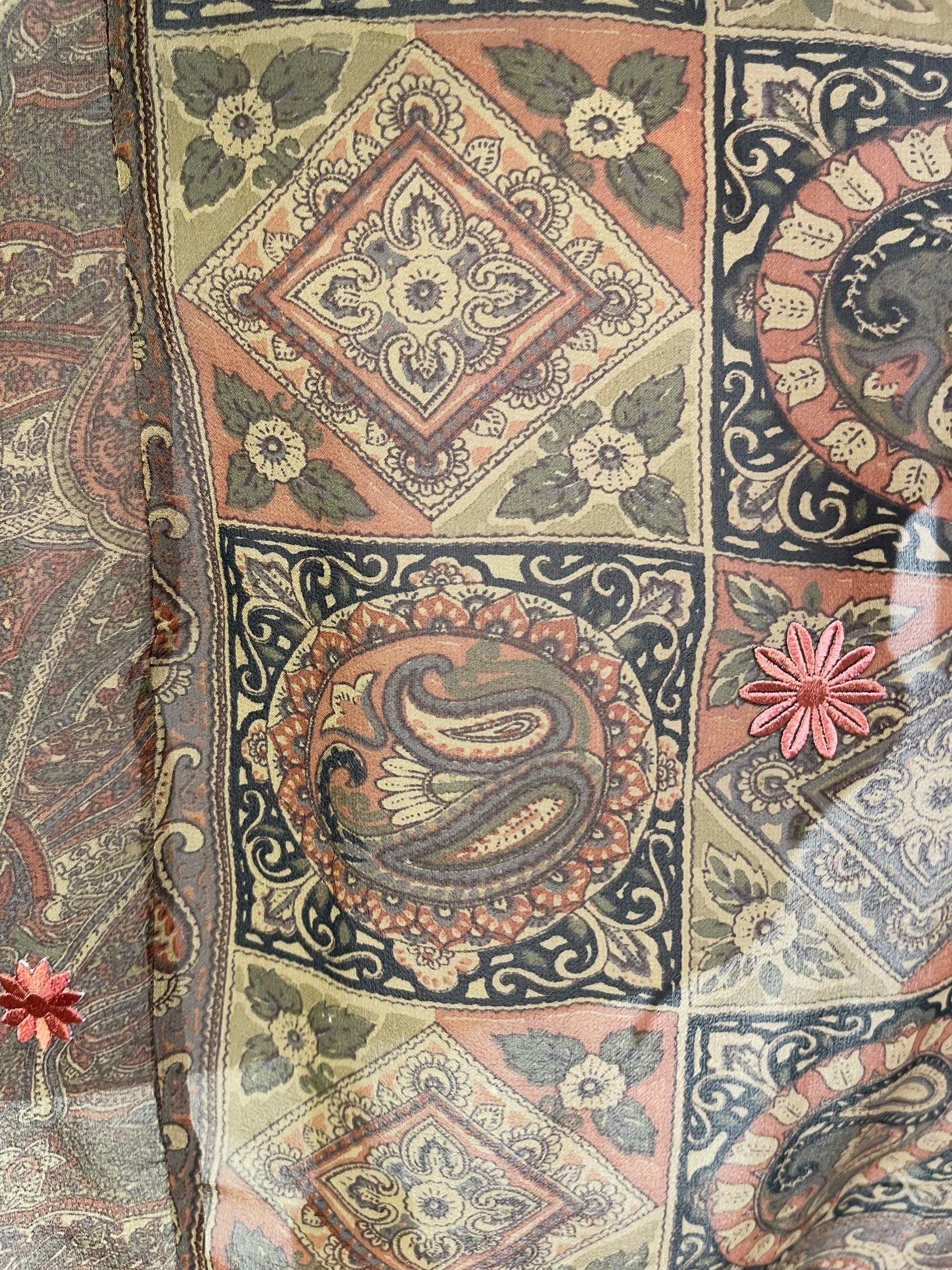 PRG7093 Sheer Avatar Pure Silk Waterfall Top