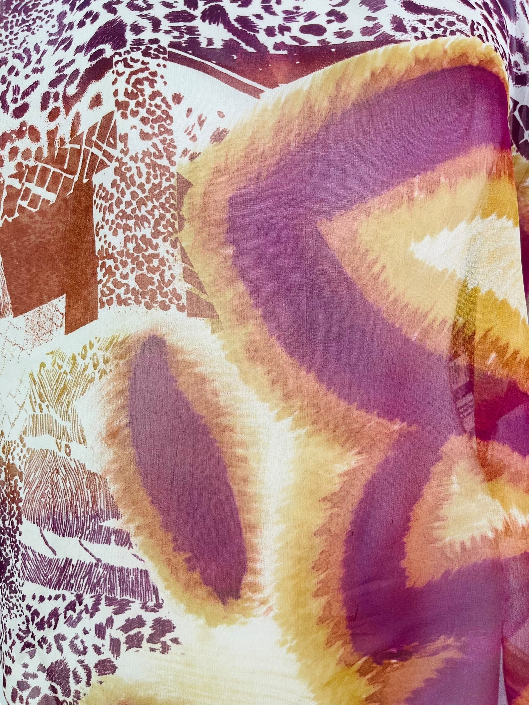 PRG7048 Sheer Avatar Pure Silk Side Slit Top