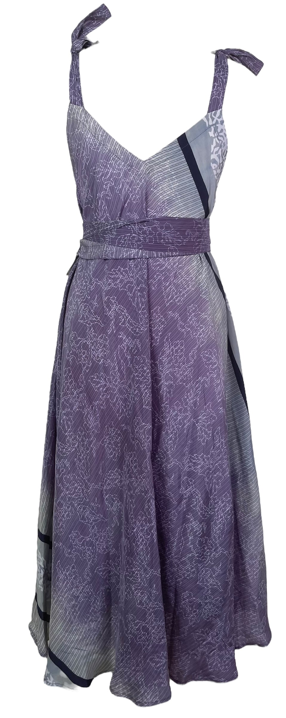 PRC7674 Wabi Sabi Pure Silk Maxi Dress with Belt