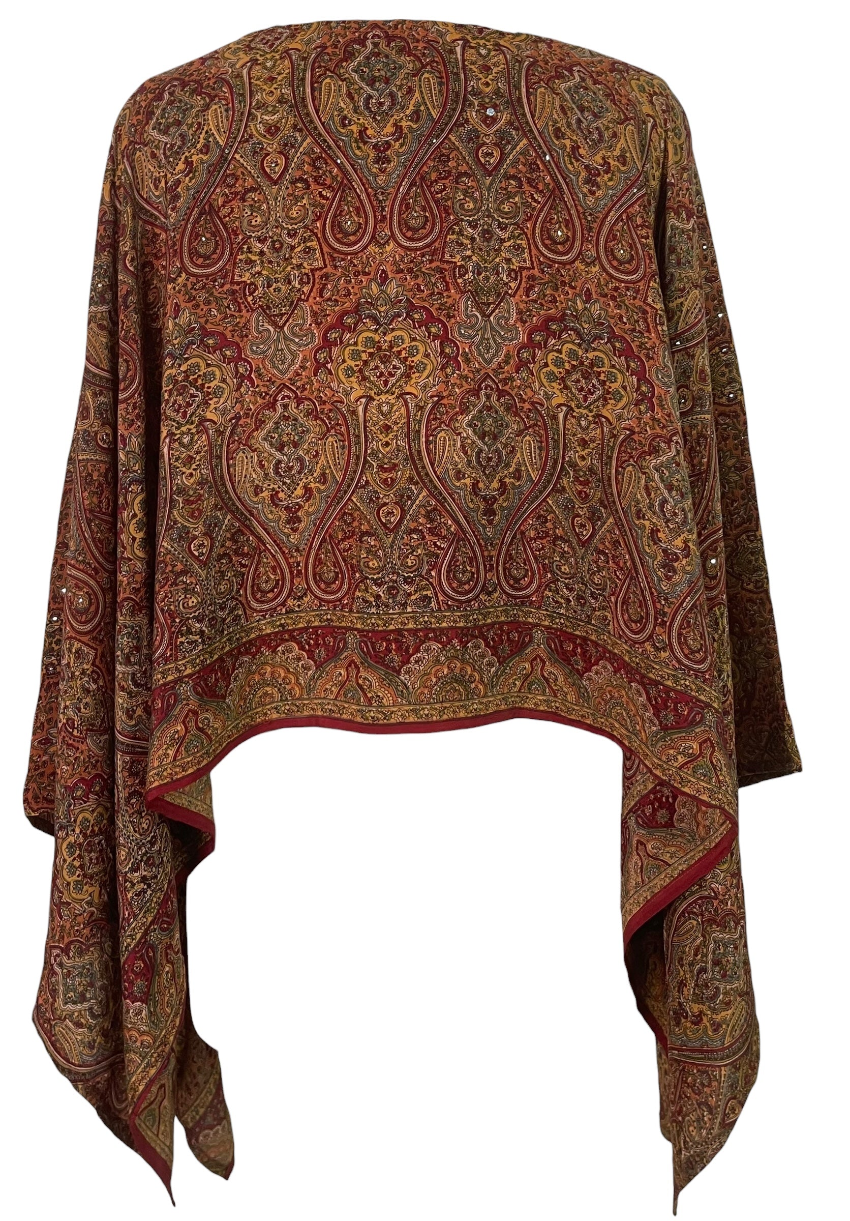 PREVIEW PRC8700 Avatar Pure Silk Capelet Poncho by MARCH2026 – Handmade ethical Poncho from sariKNOTsari using upcycled silk. Designed in Canada for travel and slow fashion, loved from Toronto to LA to Sydney.