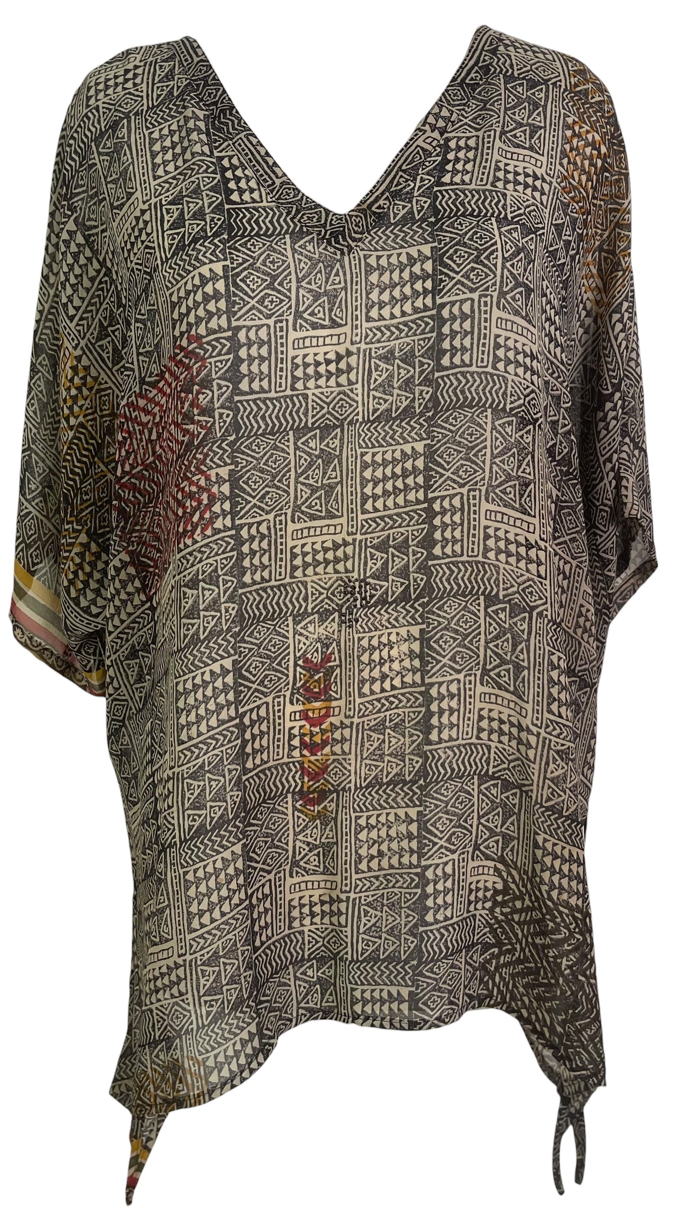 PRG8767 Sheer Wabi Sabi Pure Silk Long Tunic with Side Ties by 15 FEBRUARY 2026 – Handmade ethical Side Tie Tunic from sariKNOTsari using upcycled silk. Designed in Canada for travel and slow fashion, loved from Toronto to LA to Sydney.