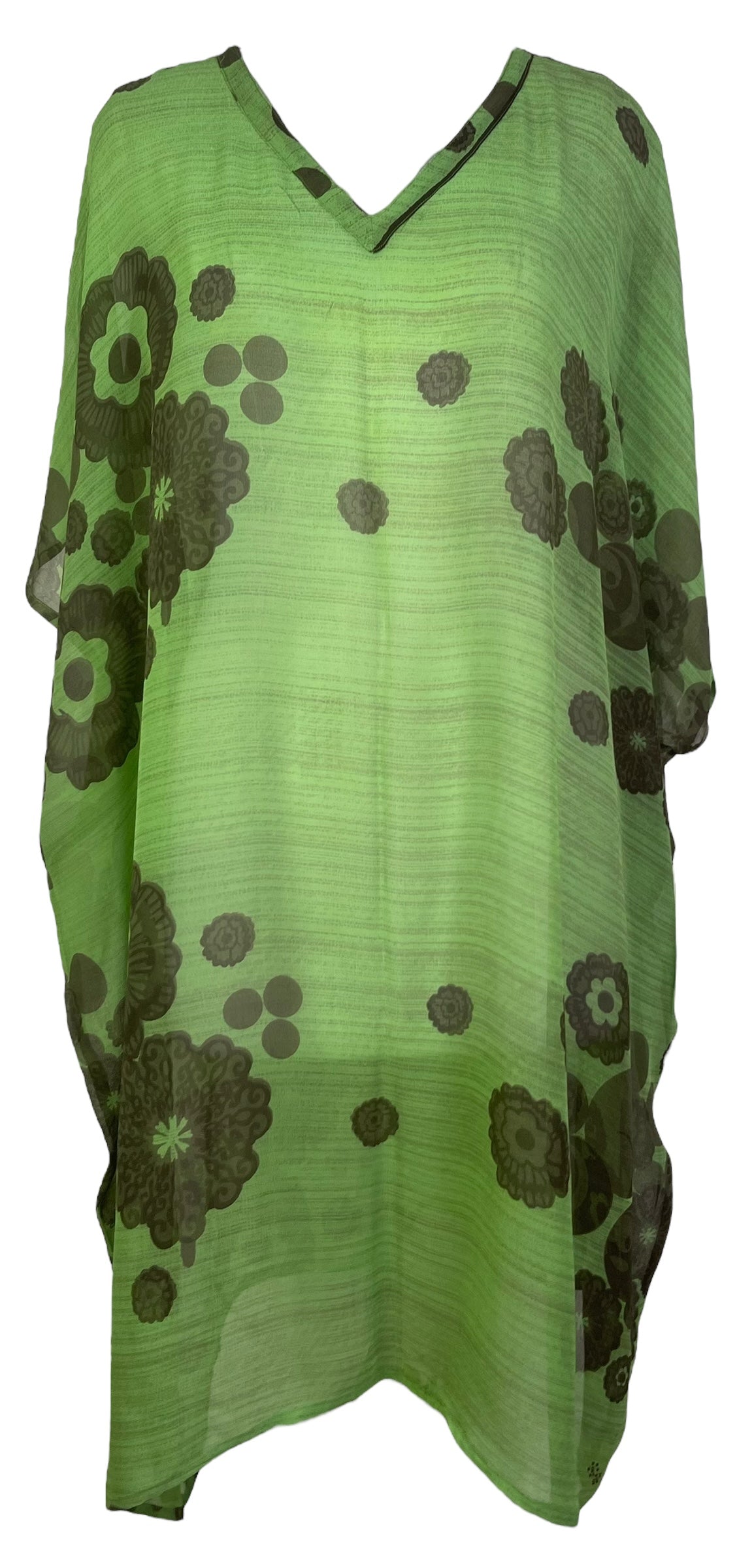 PRG7527 Sheer Avatar Pure Silk Midi Length Kaftan