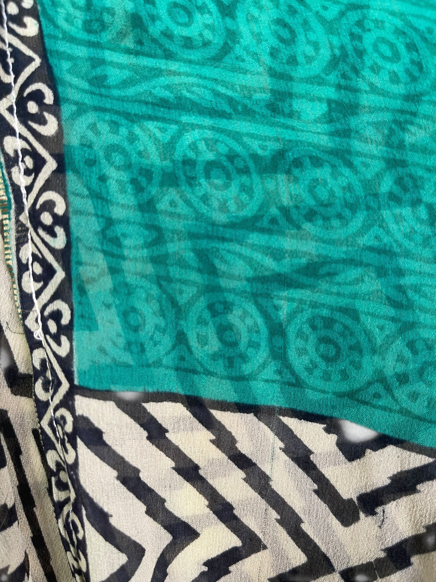 PRG7632 Sheer Wabi Sabi Pure Silk Kimono Sleeved Duster with Belt