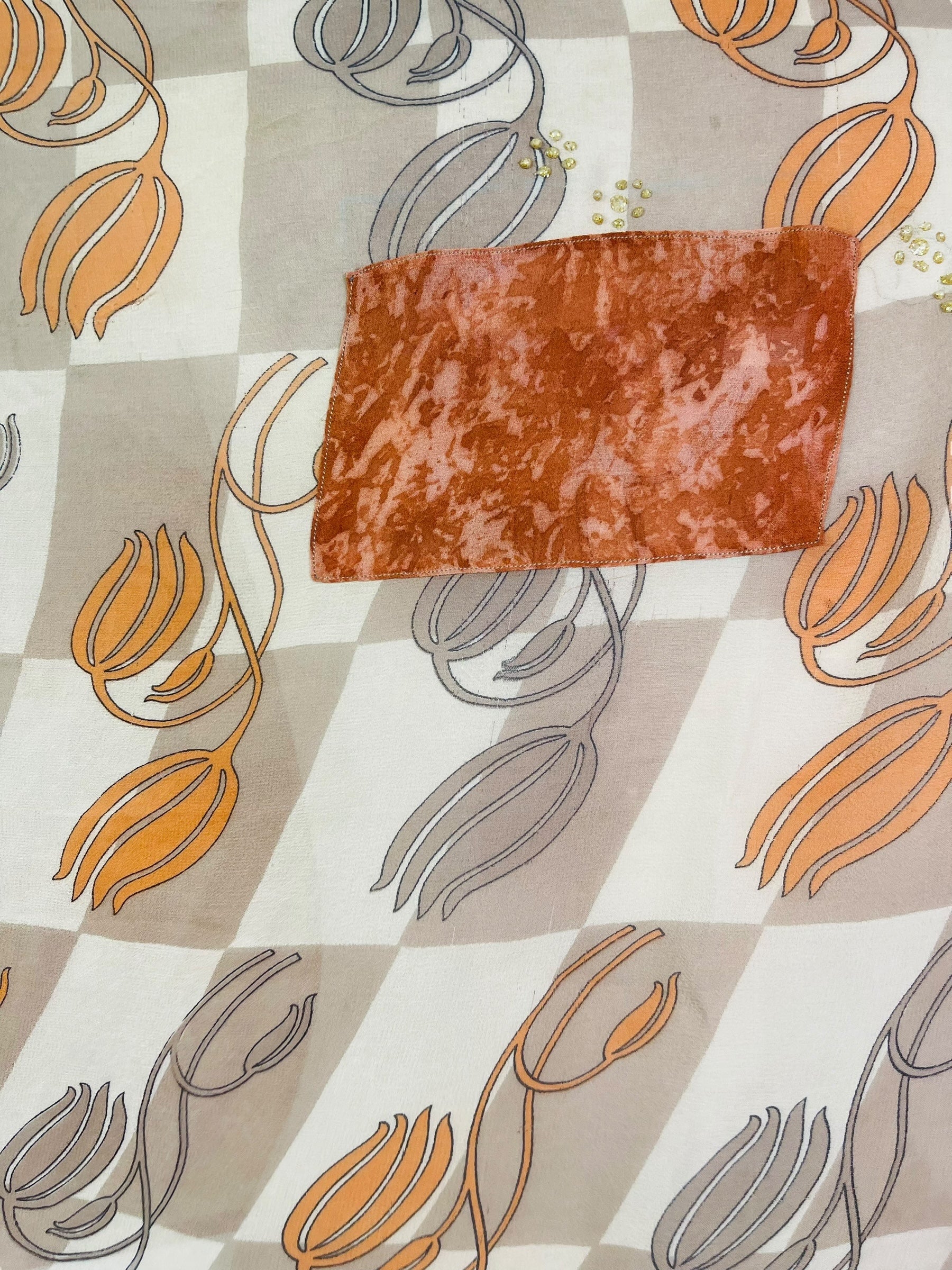 PRG7367 Sheer Wabi Sabi Pure Silk Kimono-Sleeved Top