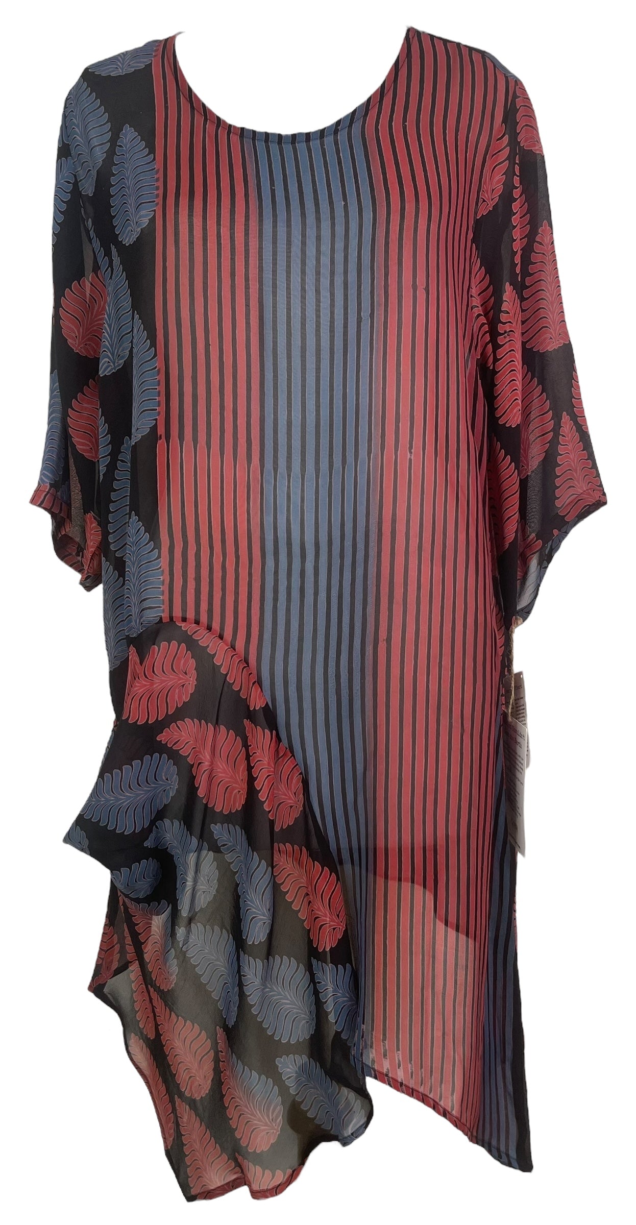 PRG7962 Sheer Avatar Pure Silk Self Pocket Tunic Dress