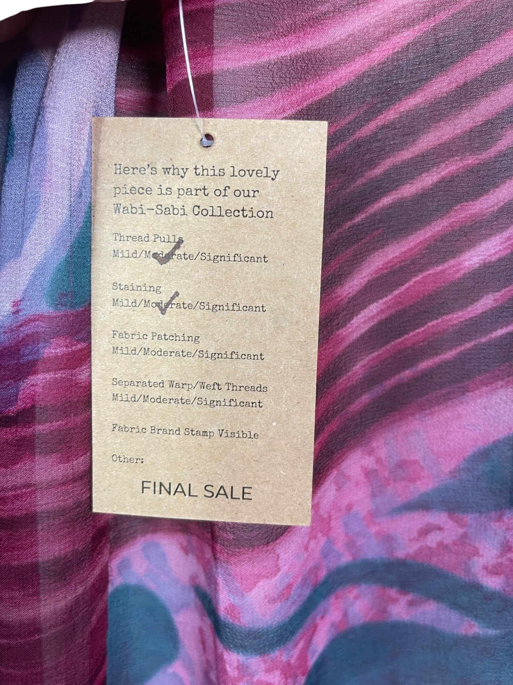 PRG8484 Sheer Wabi Sabi Pure Silk Self Pocket Tunic Dress