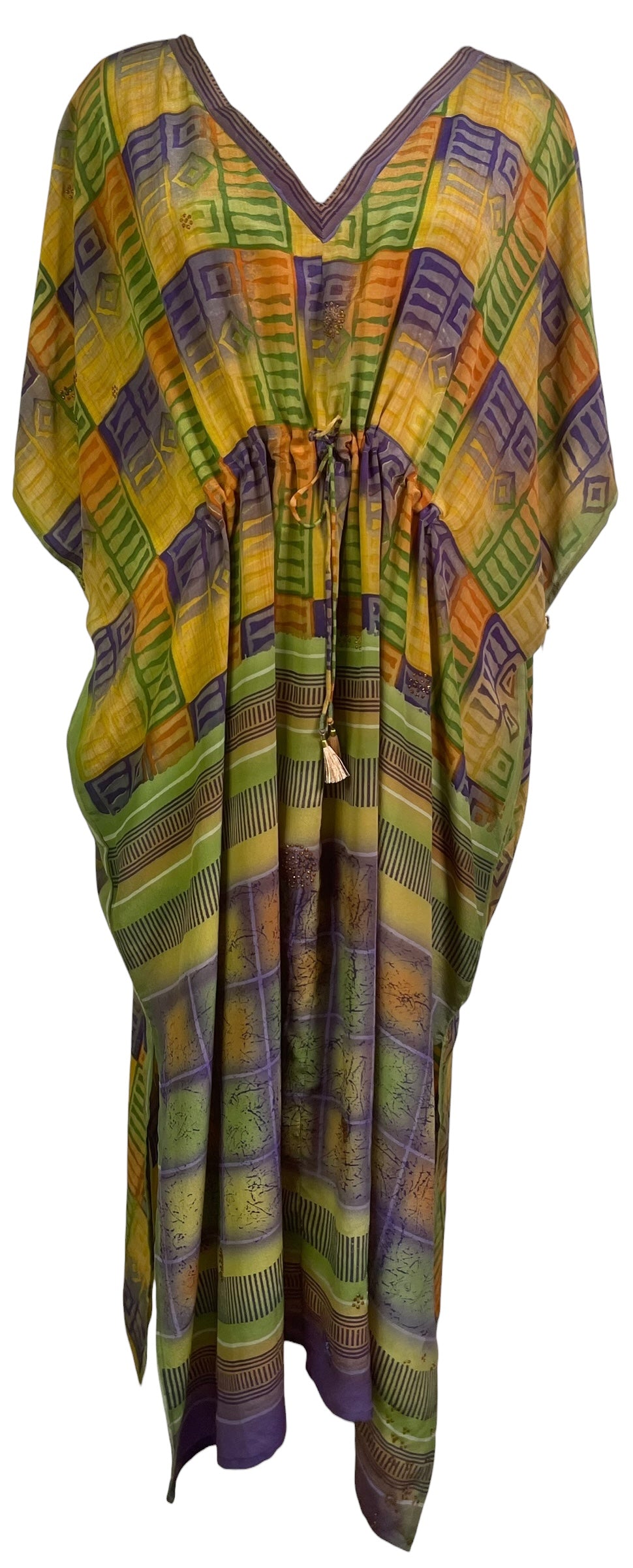PRC8880 Wabi Sabi Pure Silk Maxi Kaftan