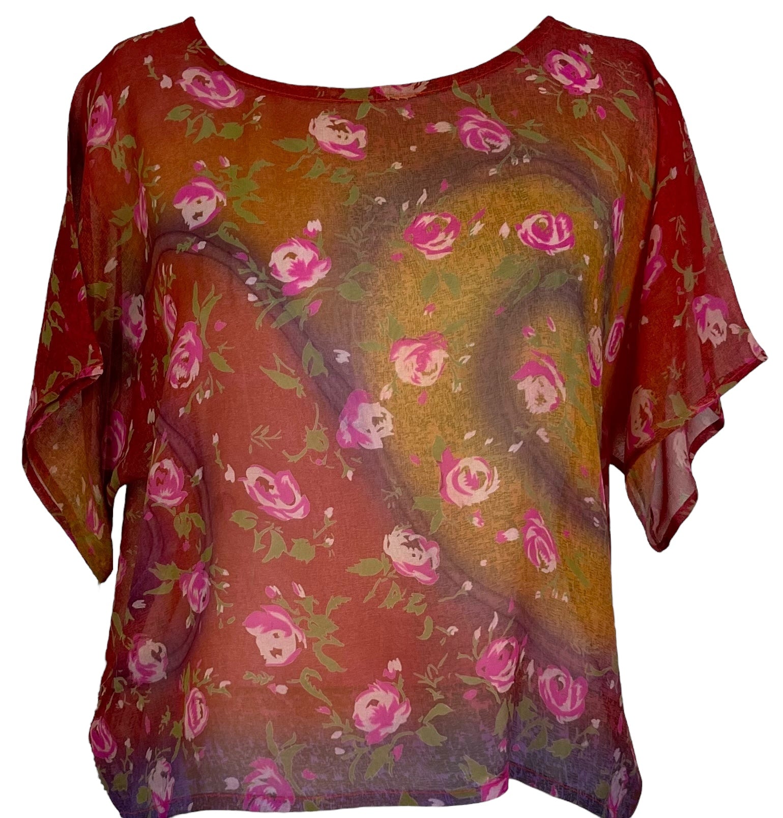 PRG4872 Sheer Avatar Pure Silk Boxy Top