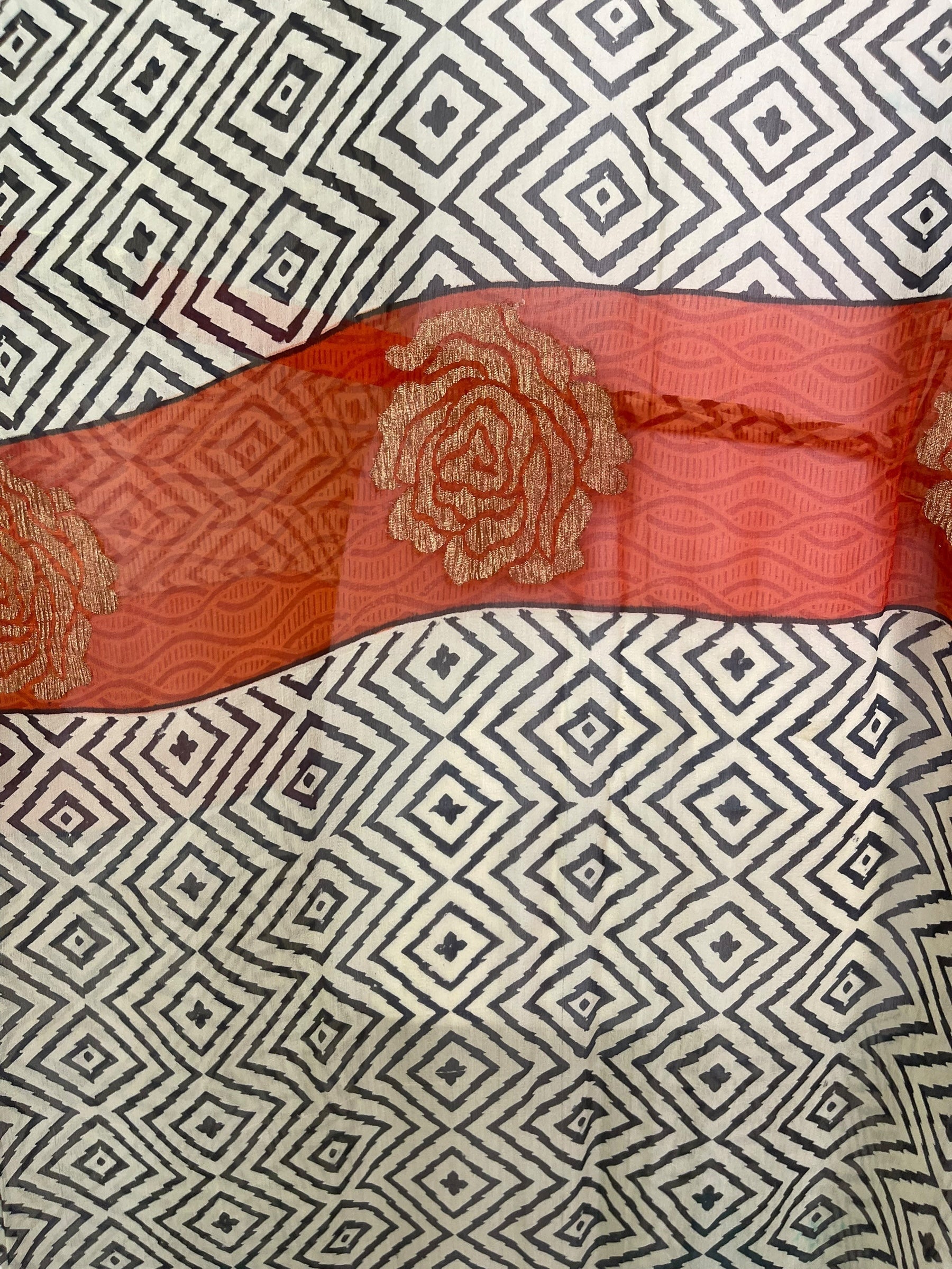 PRG7632 Sheer Wabi Sabi Pure Silk Kimono Sleeved Duster with Belt