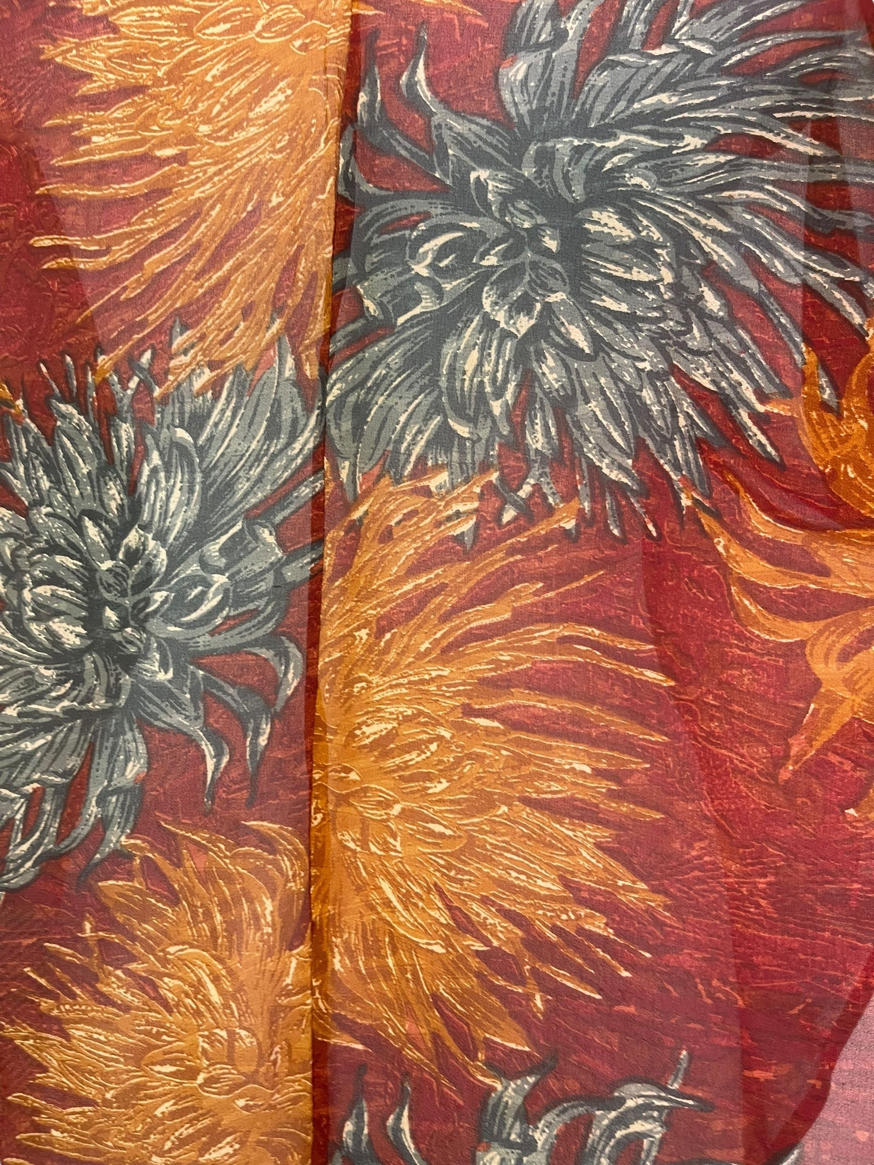 PRG8098 Sheer Avatar Pure Silk Waterfall Top