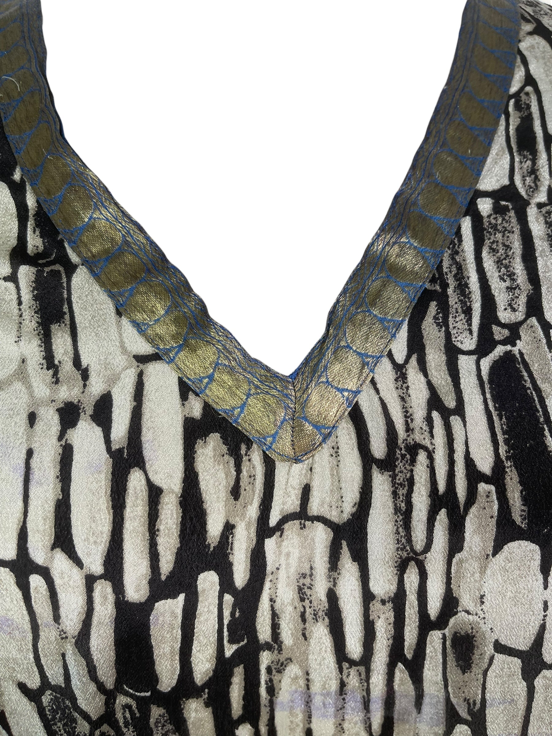 PRC7471 Wabi Sabi Pure Silk Short Kaftan Tunic With Slits