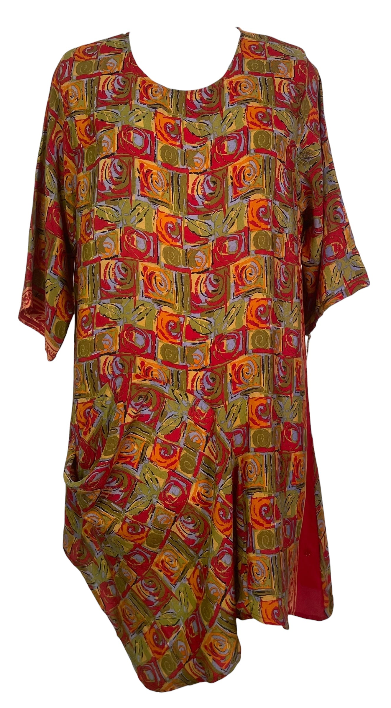 PREVIEW PRC8468 Avatar Pure Silk Self Pocket Tunic Dress