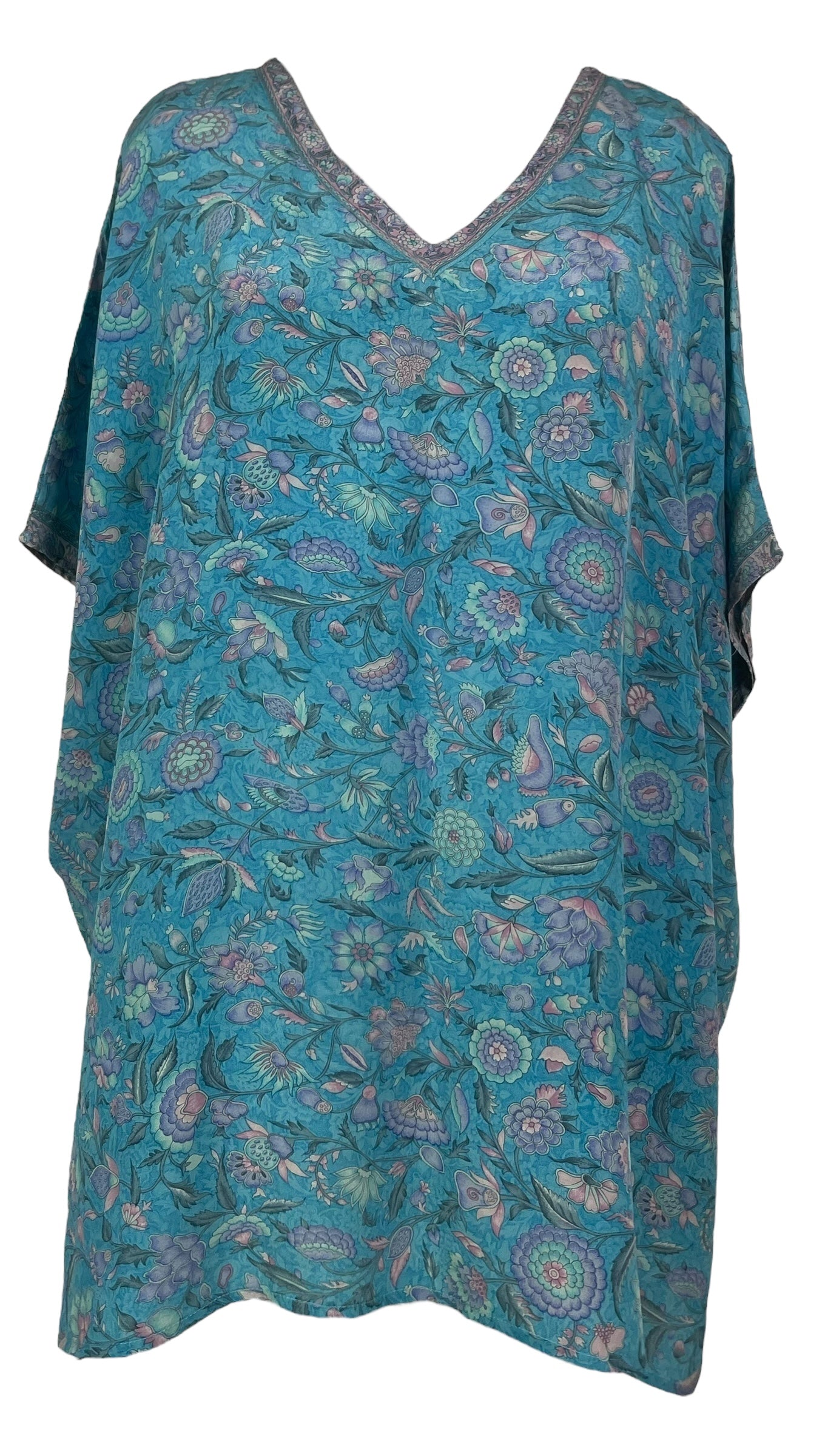 PRC7701 Wabi Sabi Pure Silk Short Kaftan Tunic With Slits