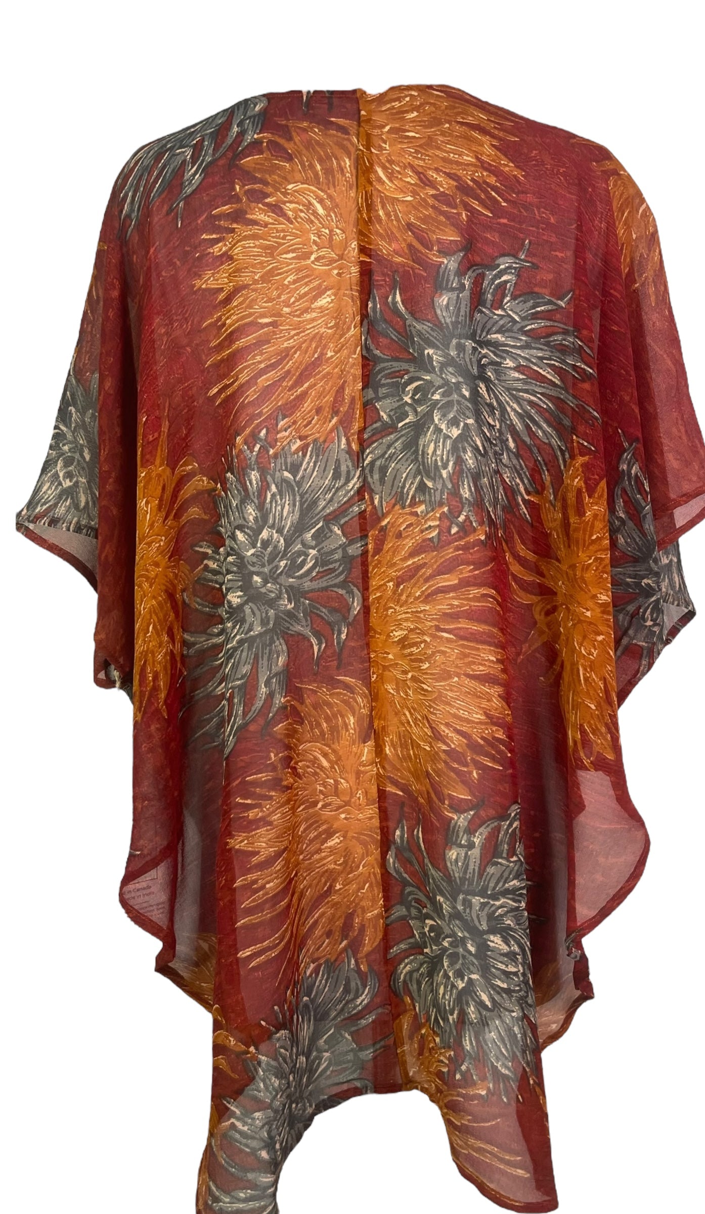 PRG8098 Sheer Avatar Pure Silk Waterfall Top