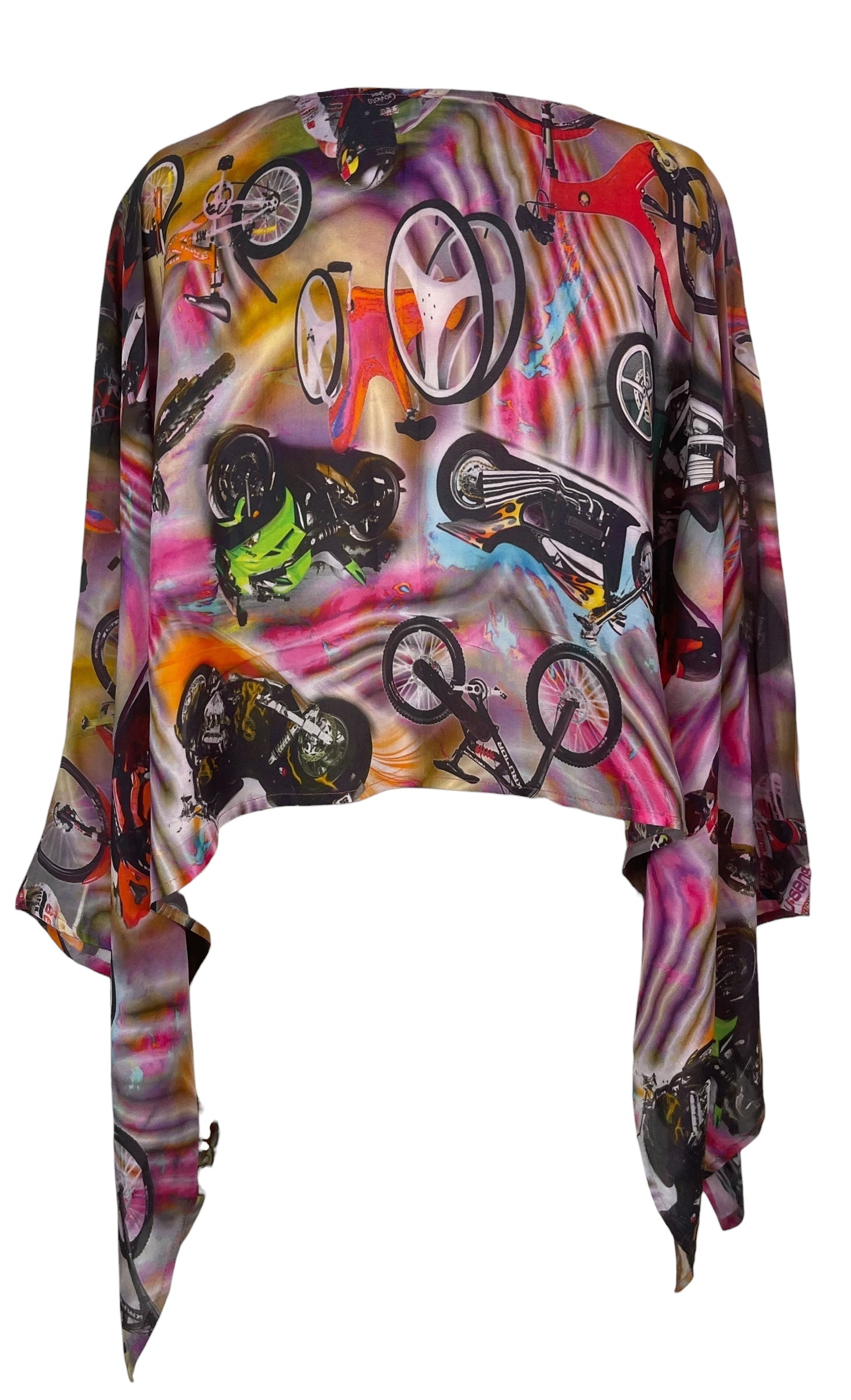 PREVIEW PRG8629A Sheer Avatar Pure Silk Capelet Poncho by FEBRUARY2026 – Handmade ethical Poncho from sariKNOTsari using upcycled silk. Designed in Canada for travel and slow fashion, loved from Toronto to LA to Sydney.