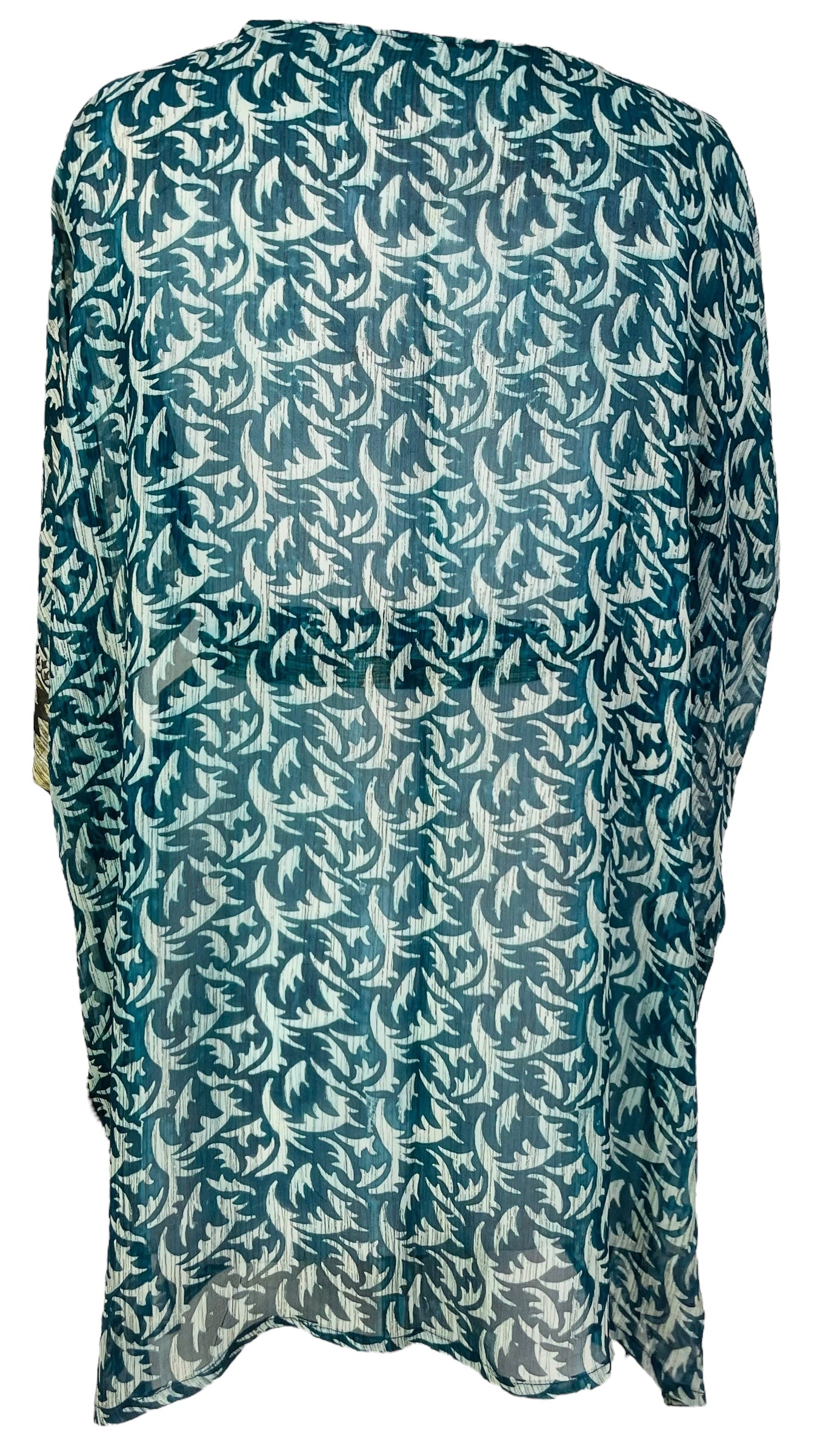 PRG7490 Sheer Avatar Pure Silk Kimono-Sleeved Jacket with Belt