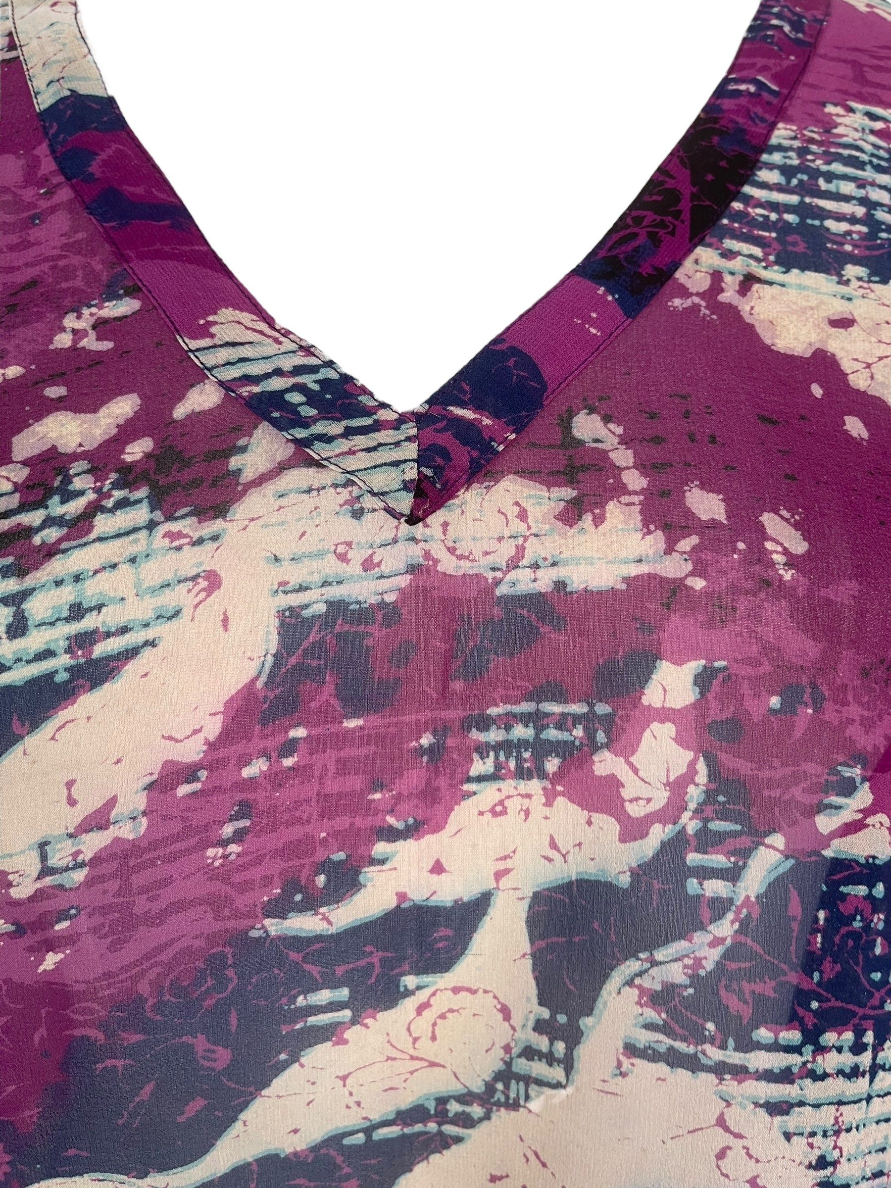 PRG7880 Sheer Wabi Sabi Pure Silk Long Tunic with Side Ties