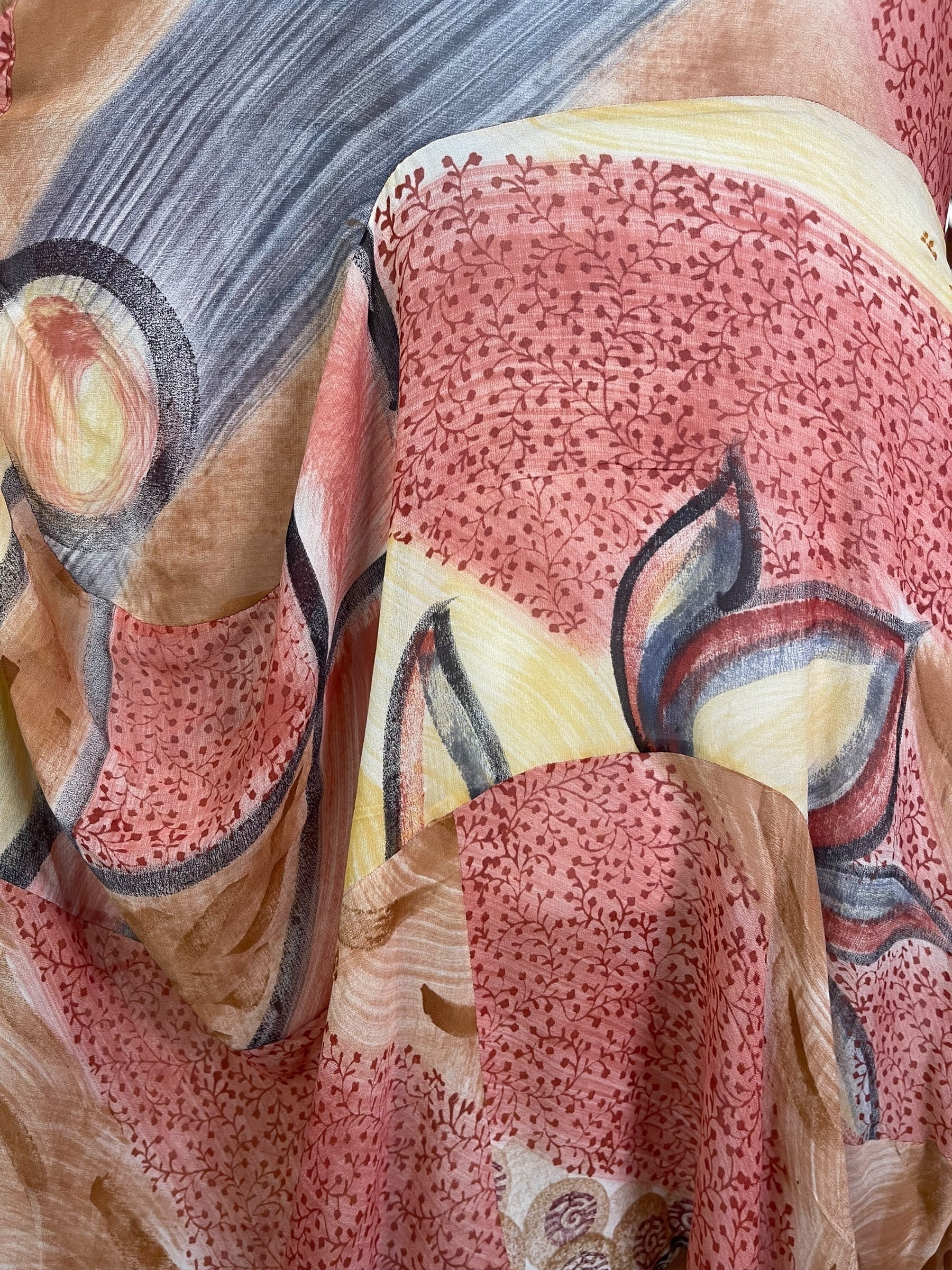 PRG8910 Sheer Avatar Pure Silk Sculptural Long Tunic Dress by 15 FEBRUARY 2026 – Handmade ethical Sculptural Dress from sariKNOTsari using upcycled silk. Designed in Canada for travel and slow fashion, loved from Toronto to LA to Sydney.