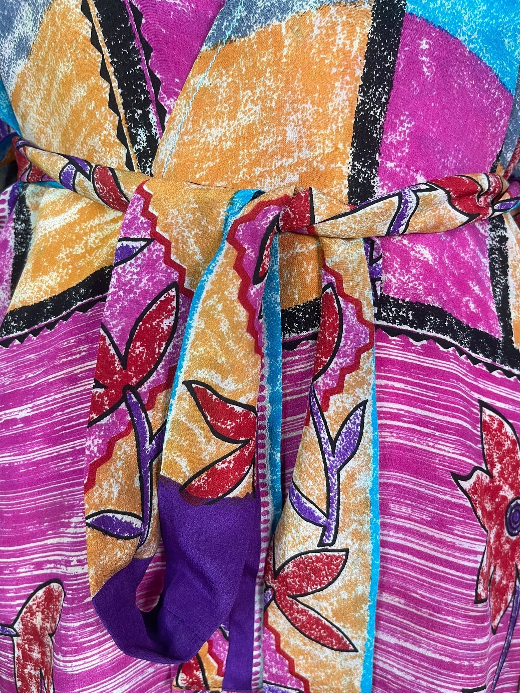 PRC7521 Wabi Sabi Pure Silk Kimono-Sleeved Jacket with Belt