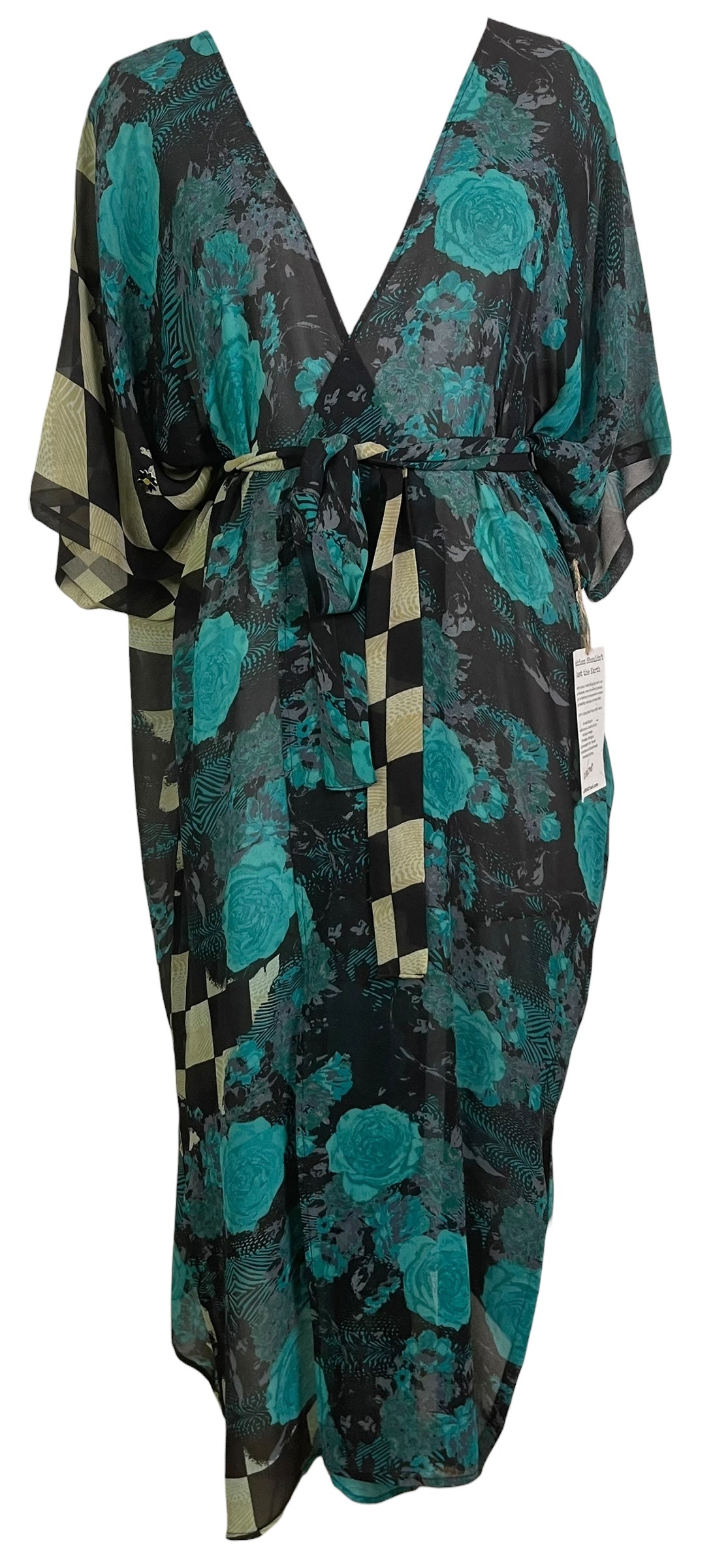 PREVIEW PRG8670B Sheer Avatar Long Pure Silk Kimono Sleeved Duster with Belt by MARCH2026 – Handmade ethical Long Kimono from sariKNOTsari using upcycled silk. Designed in Canada for travel and slow fashion, loved from Toronto to LA to Sydney. Featuring Zsiska, Bryn Walker and Artisan Leather coats by Rejean Pepin, Pepin designs