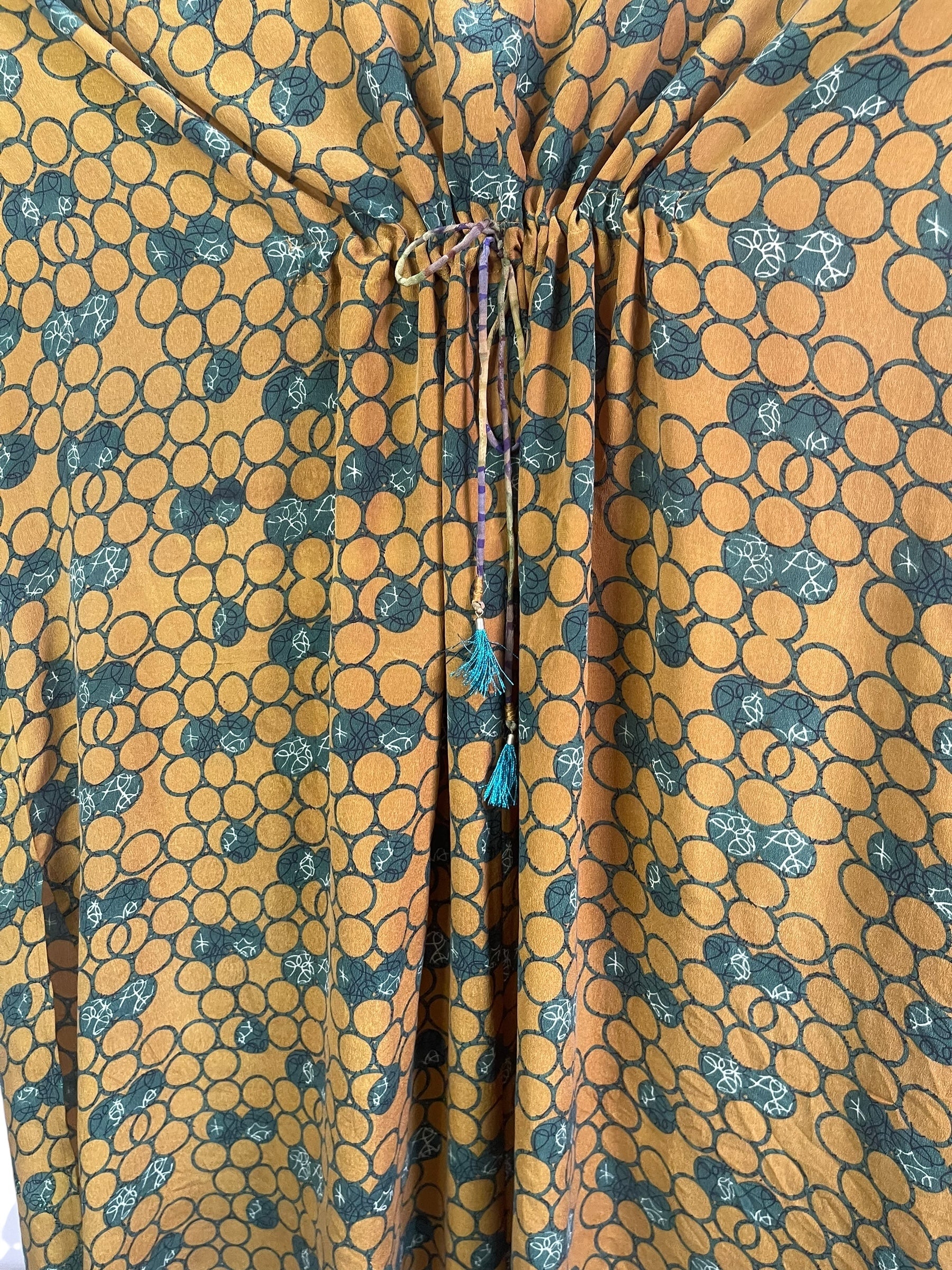 PRC8893 Avatar Pure Silk Maxi Kaftan by 15 FEBRUARY 2026 – Handmade ethical Maxi Kaftan from sariKNOTsari using upcycled silk. Designed in Canada for travel and slow fashion, loved from Toronto to LA to Sydney.