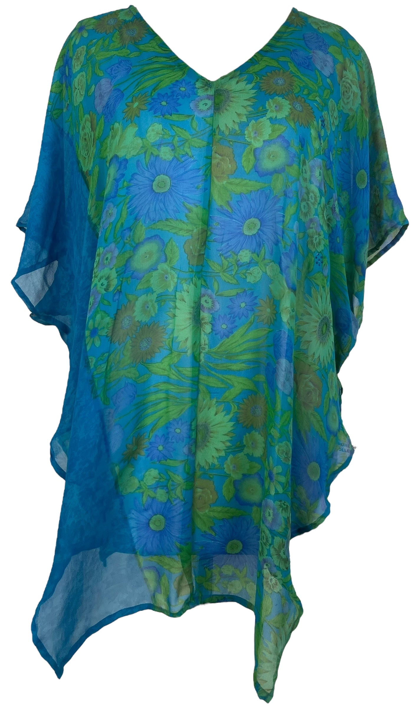 PRG7565 Sheer Avatar Pure Silk Waterfall Top