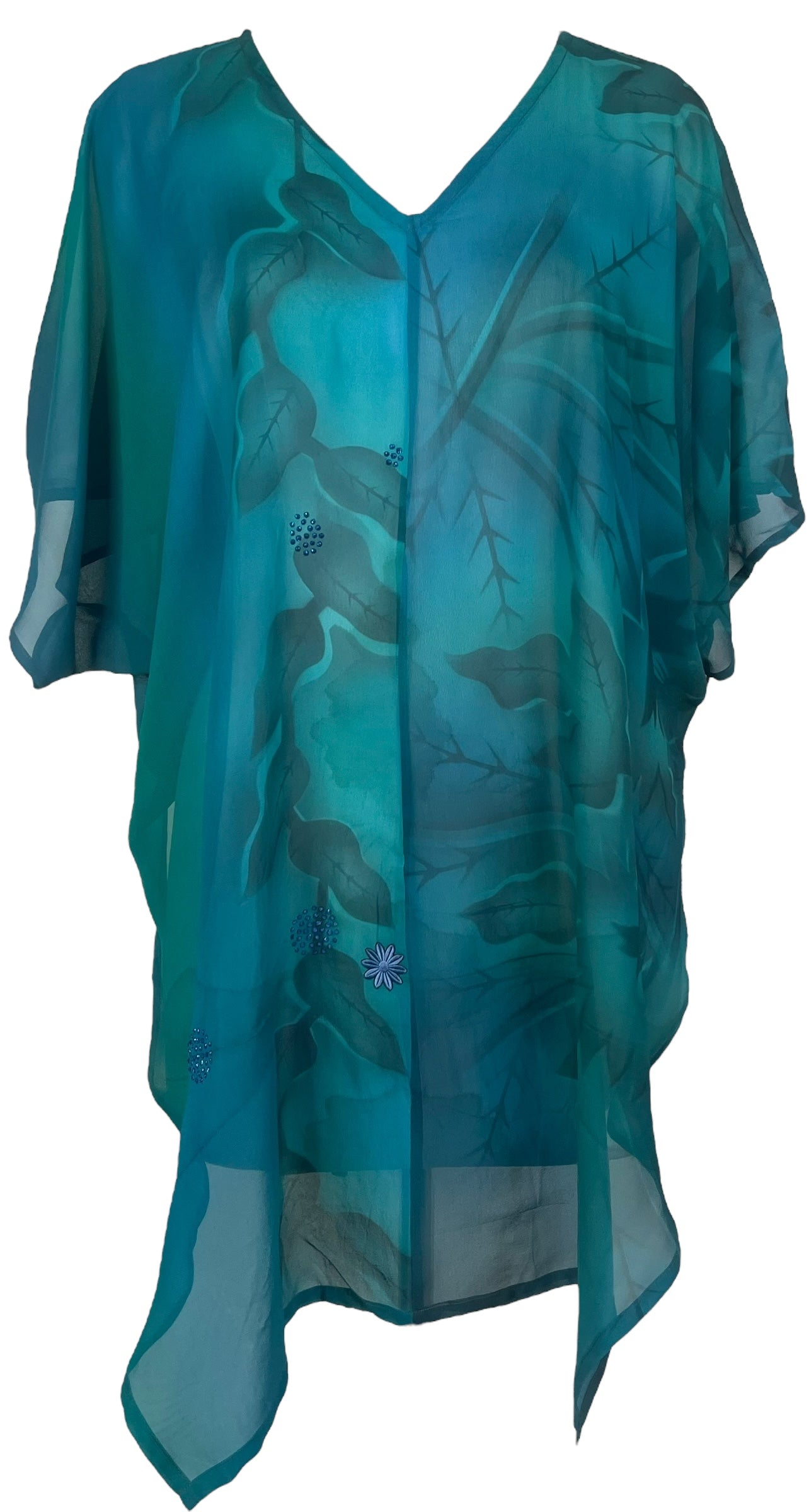 PRG8136 Sheer Avatar Pure Silk Waterfall Top