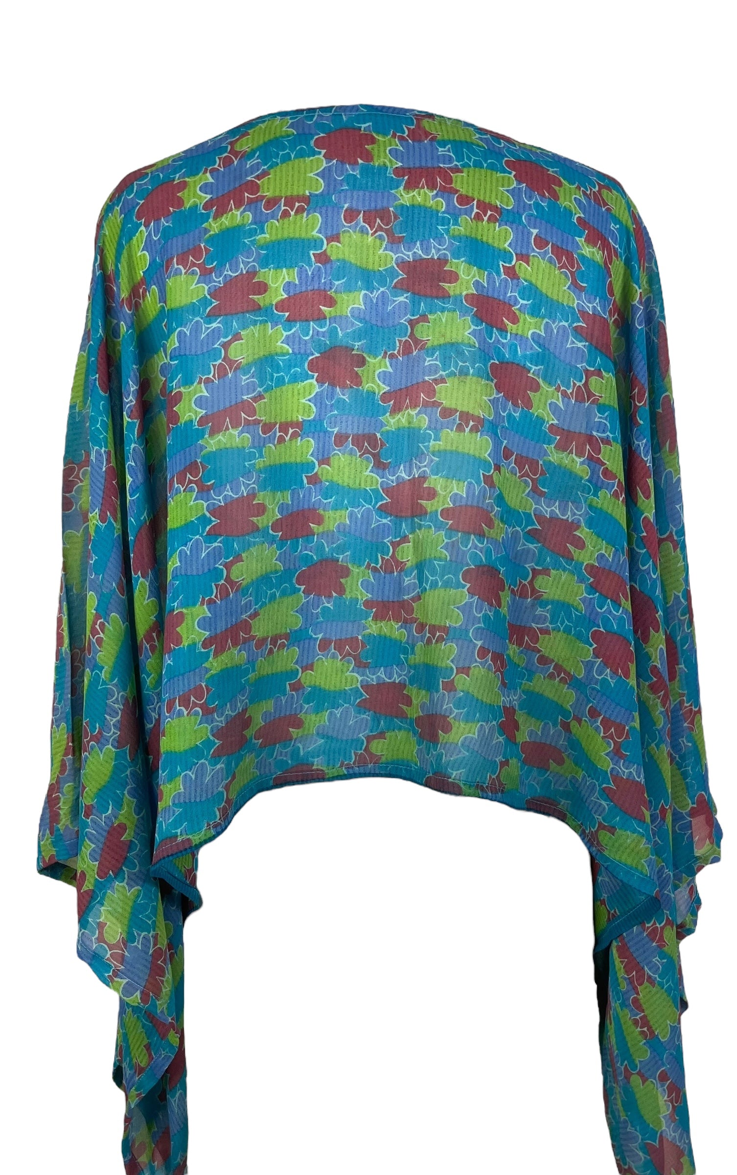 PRG8105 Sheer Wabi Sabi Pure Silk Kimono-Sleeved Top