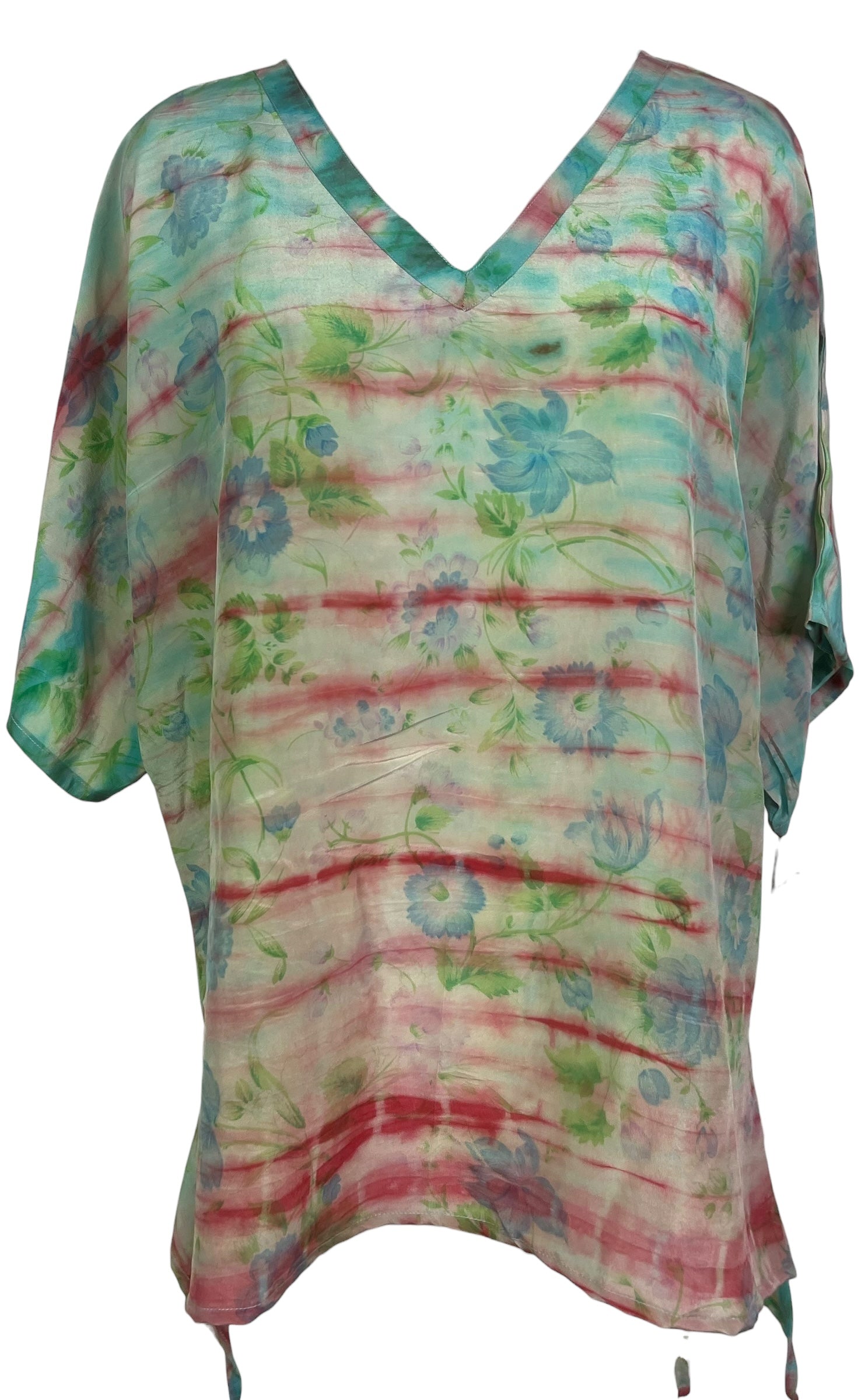 PRC8465 Wabi Sabi Pure Silk Long Tunic with Side Ties